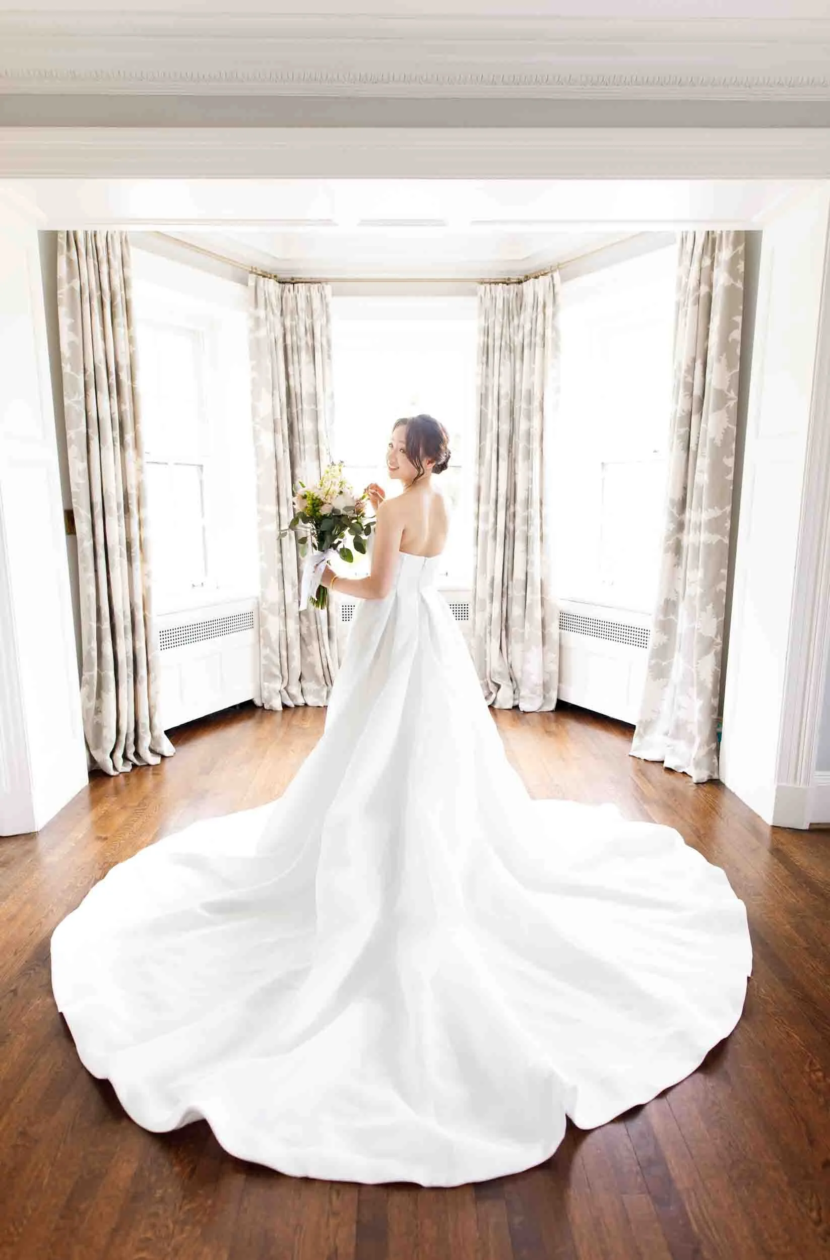 Bride portrait in Graydon Hall Manor bridal suite