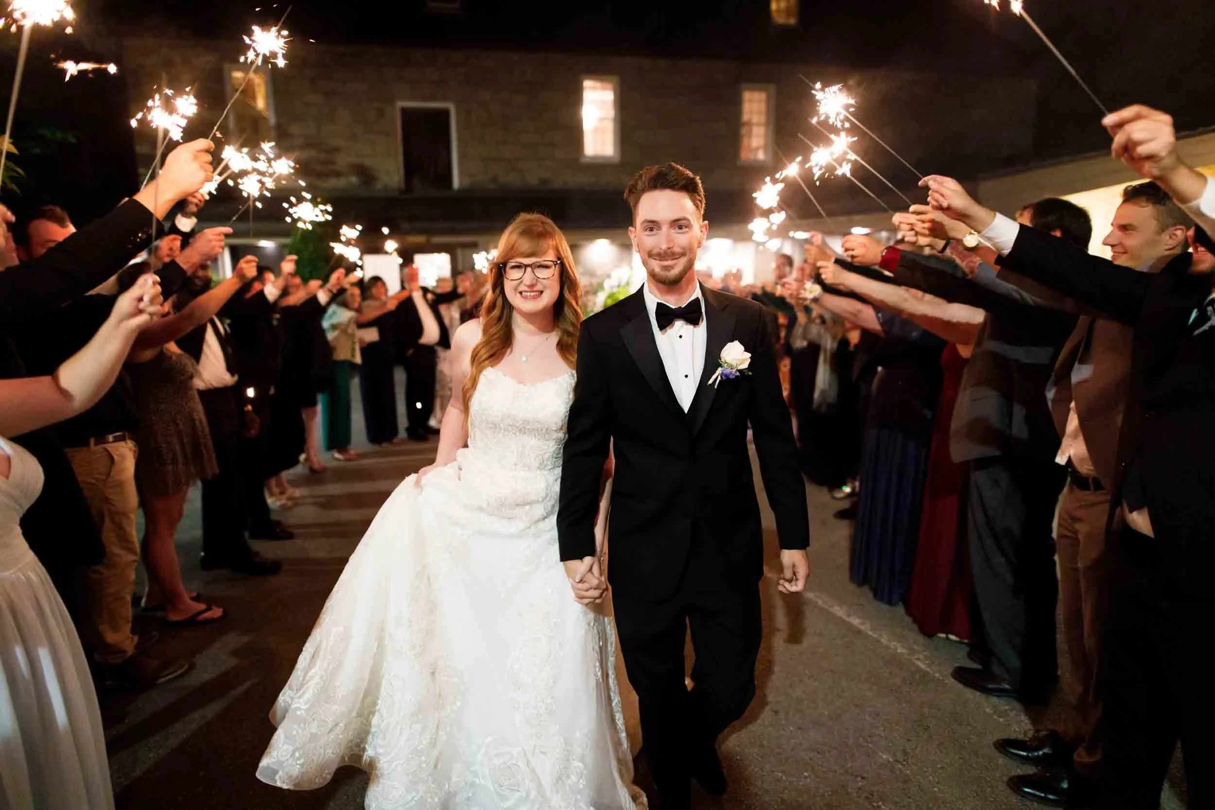 Sparkler exit outside the Ancaster Mill in Ancaster, Ontario