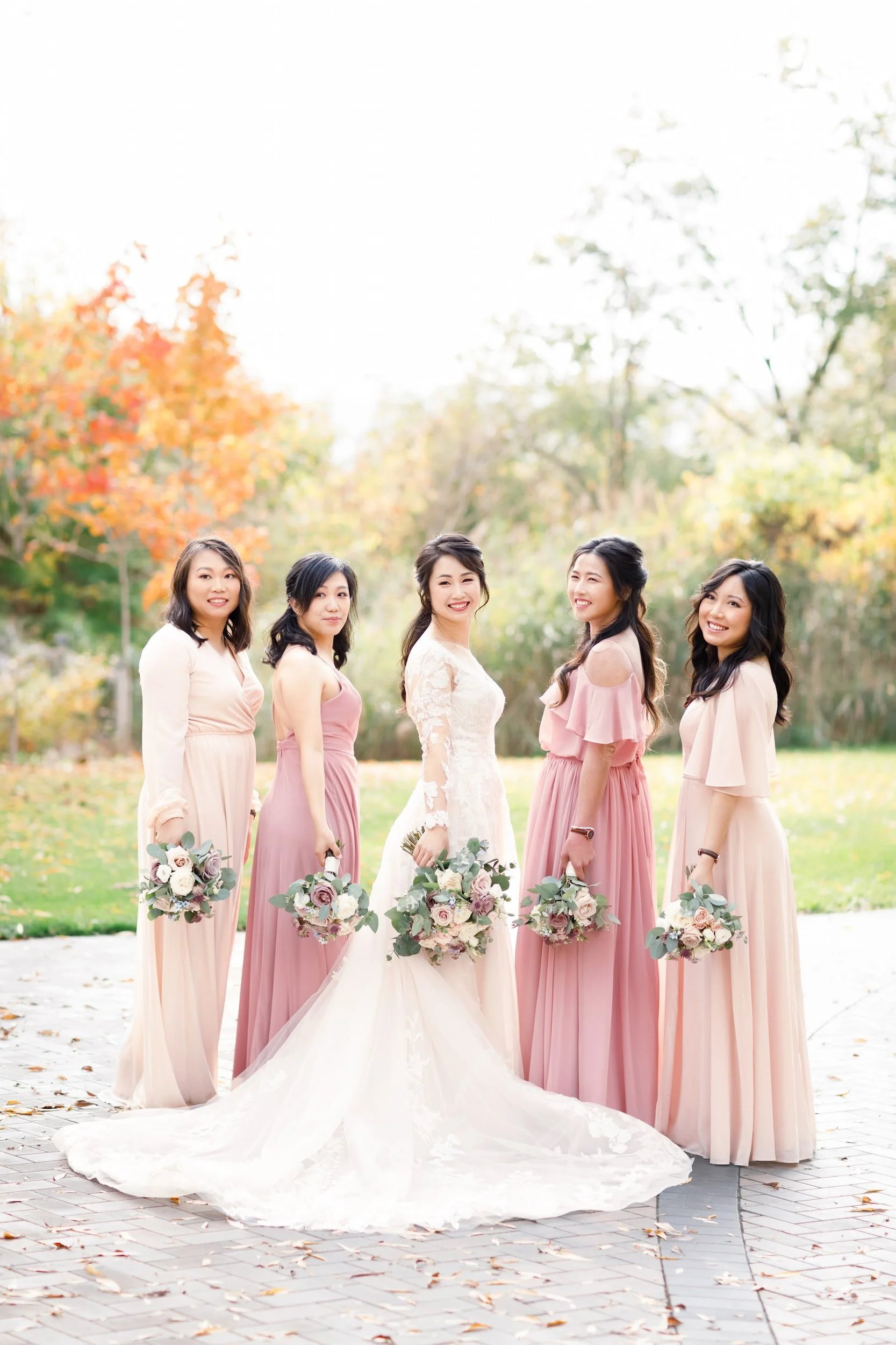 Bridal party portrait outdoors at the Arlington Estate in Vaughan