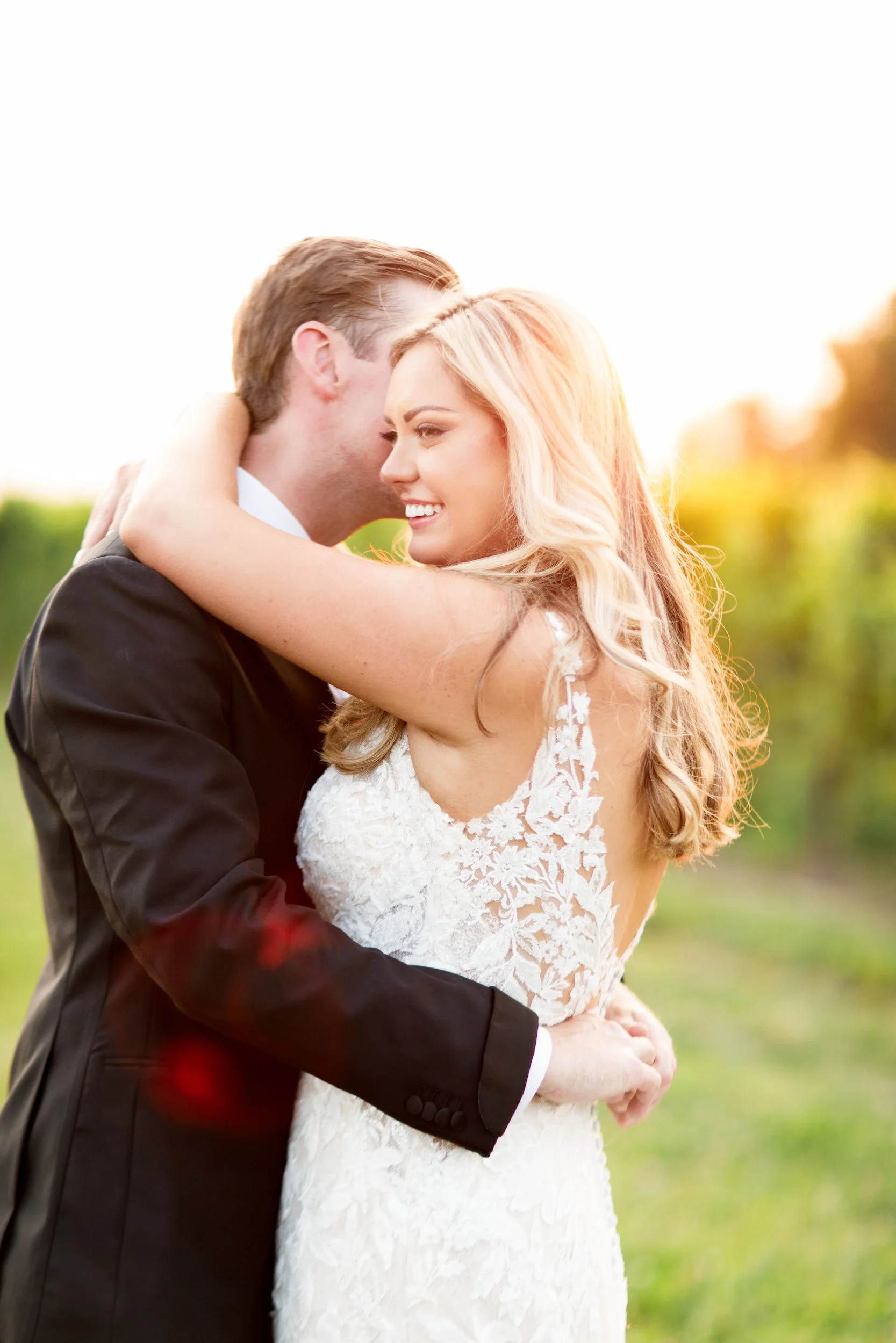 Romantic vineyard sunset portrait at Gracewood Estate in Niagara wine country