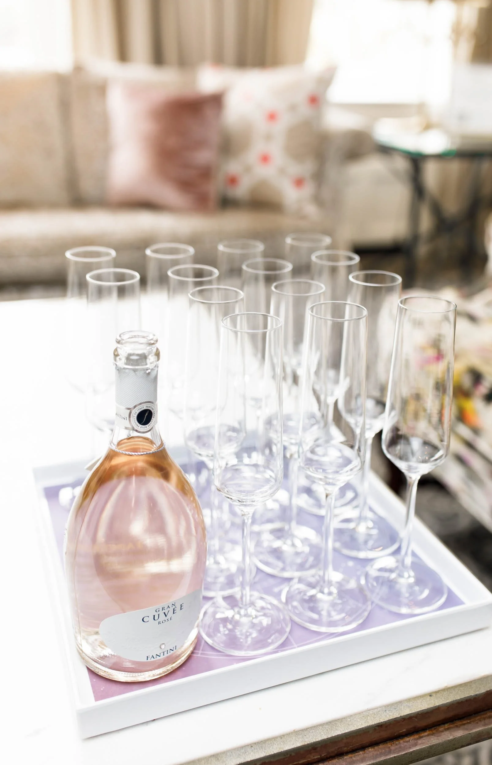 Champagne welcome detail at Graydon Hall Manor wedding
