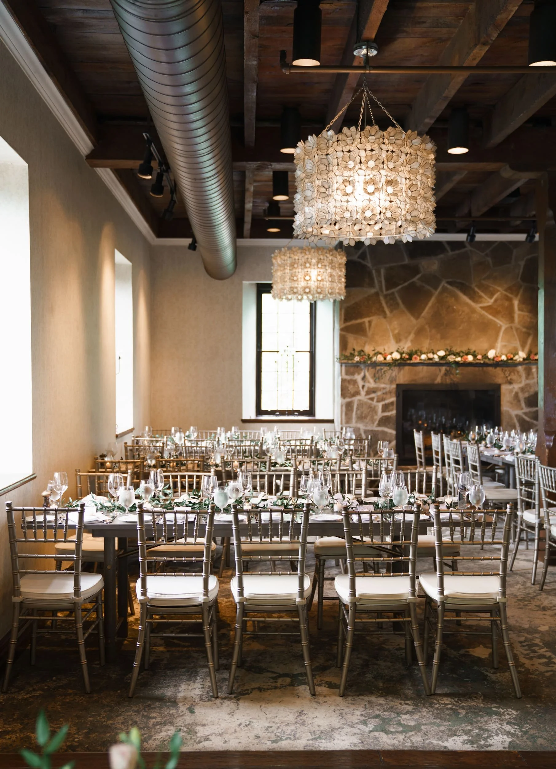 Reception setup inside the Ancaster Mill in Ancaster