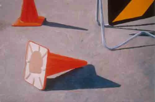 Roadworks, Park Street, Hyde Park (SA) 1994 // Acrylic on paper // 27cm x 42cm