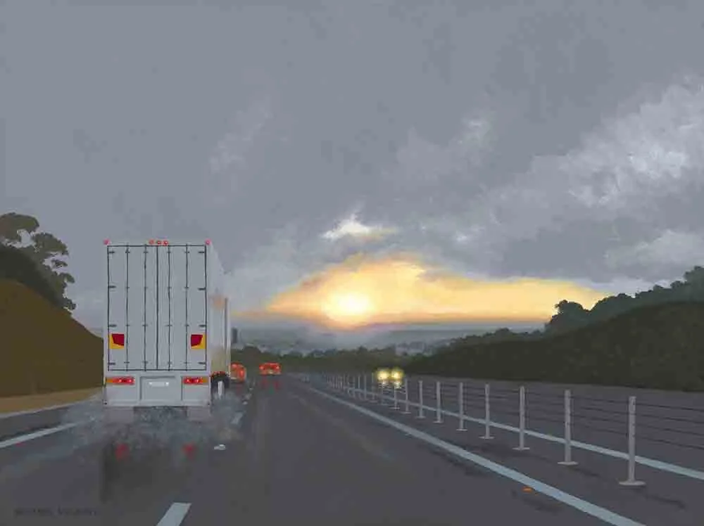 Rainy Sunset, Willunga Hill SA  //  Acrylic on canvas  //  40cm x 60cm