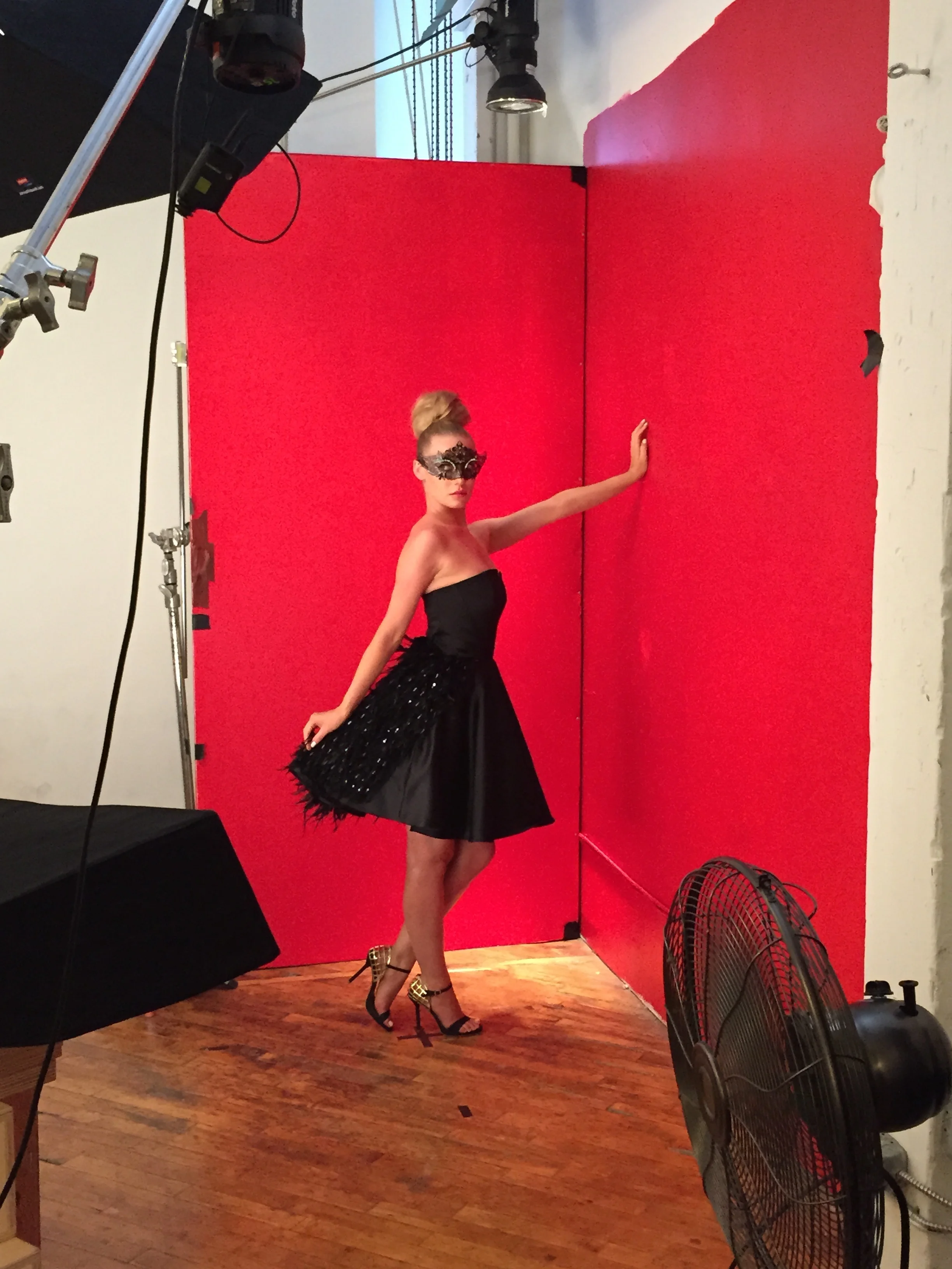 feathered strapless gown, mad hot ballet 2015