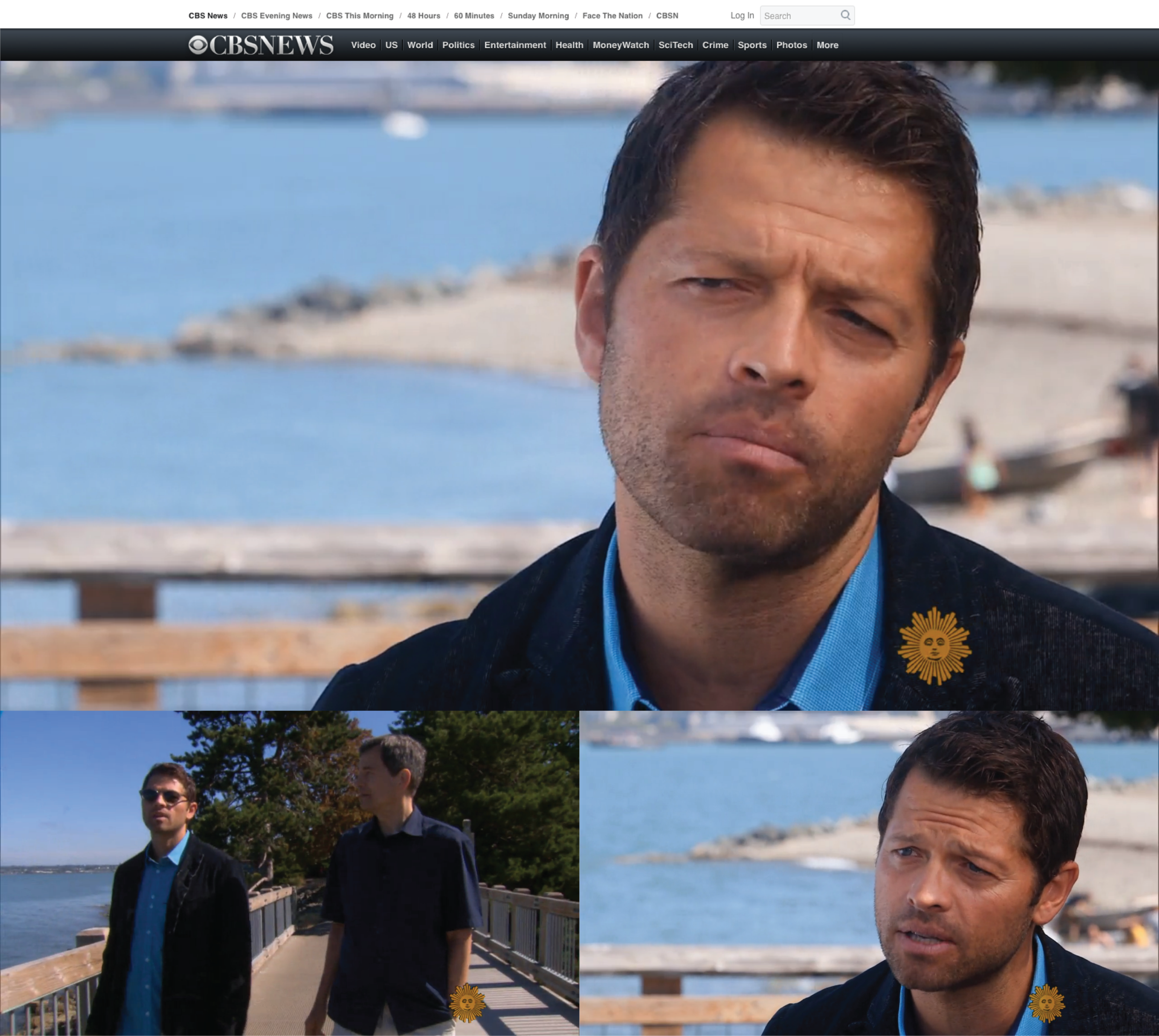 misha collins on CBS news 'sunday morning', 4-december 2016