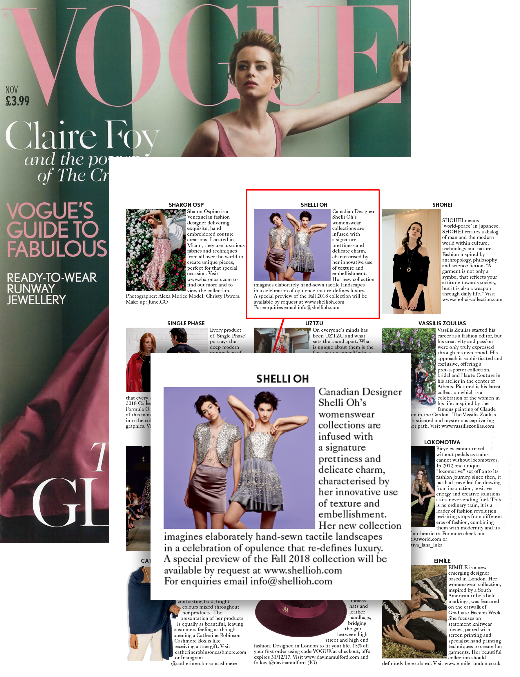 british vogue magazine, november 2017