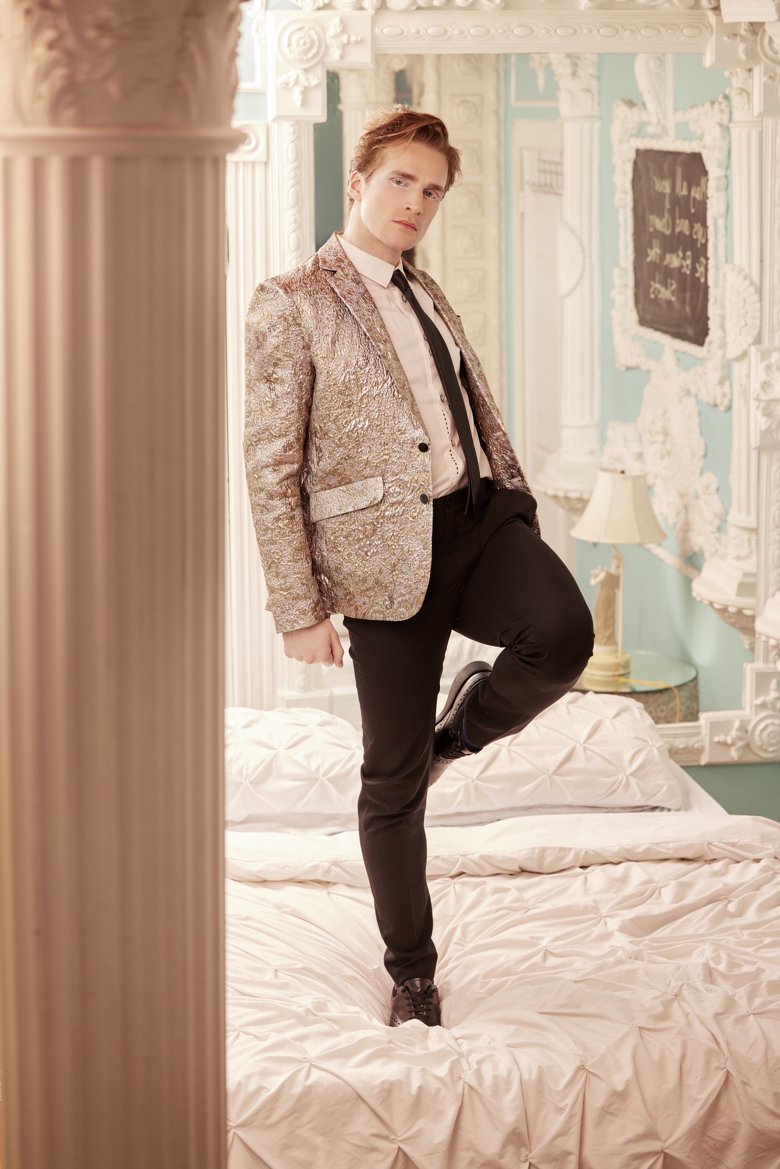 mixed metal brocade jacket
