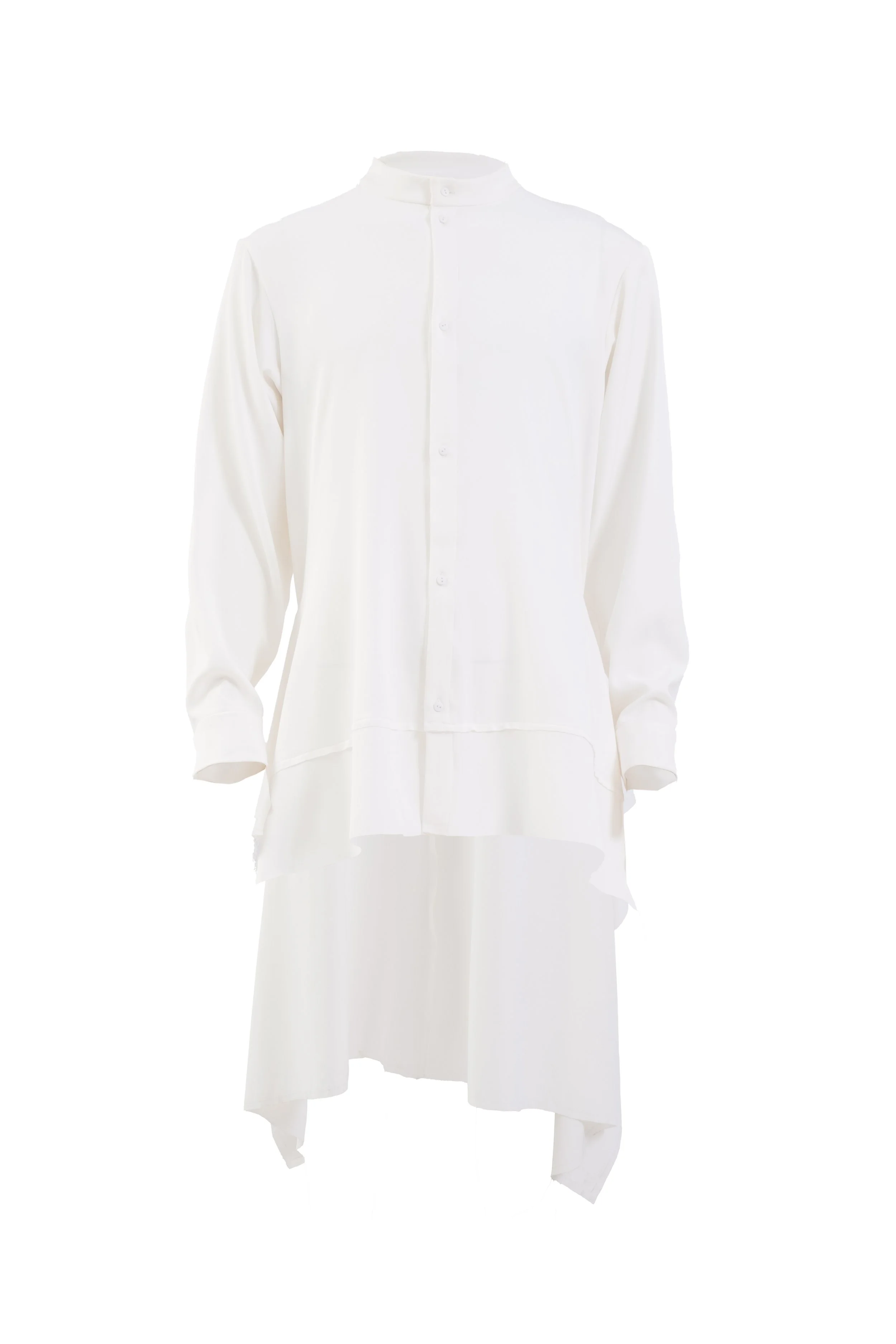 INF Stand Collar Asymmetric Draped Shirt  White (2).jpg