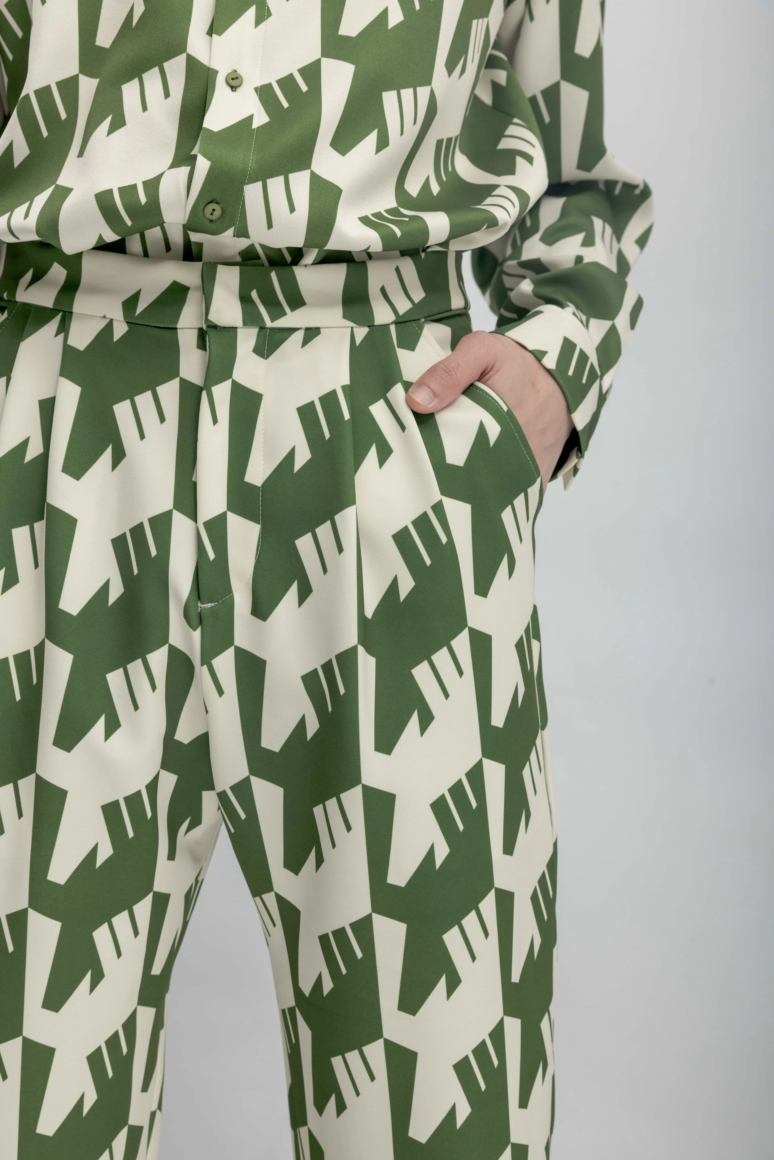 INF Raven Houndstooth Print Suit Pants  Olive Green (13).jpg