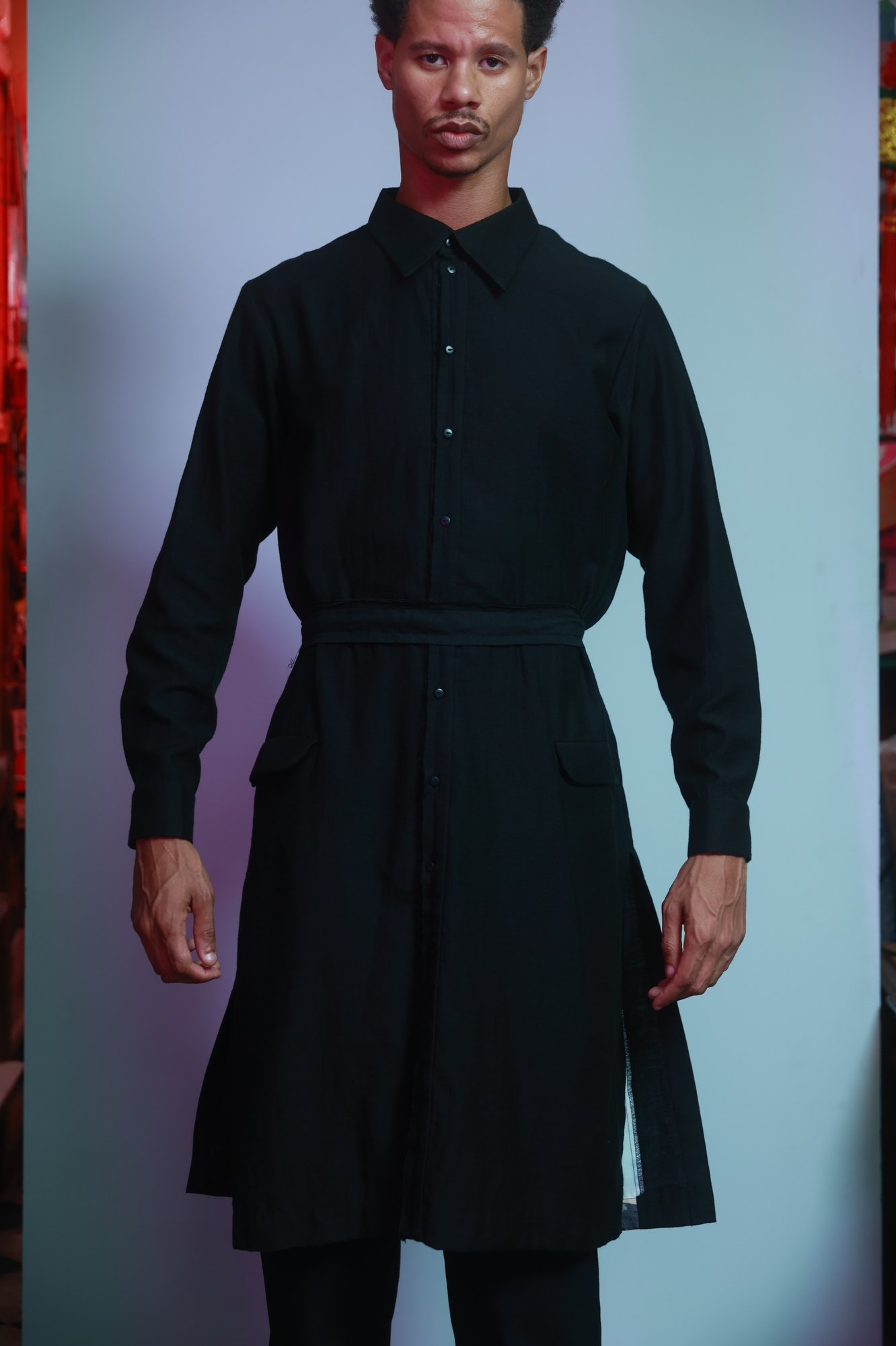 INF Pleated-Back Splicing Long Shirt (1).JPG