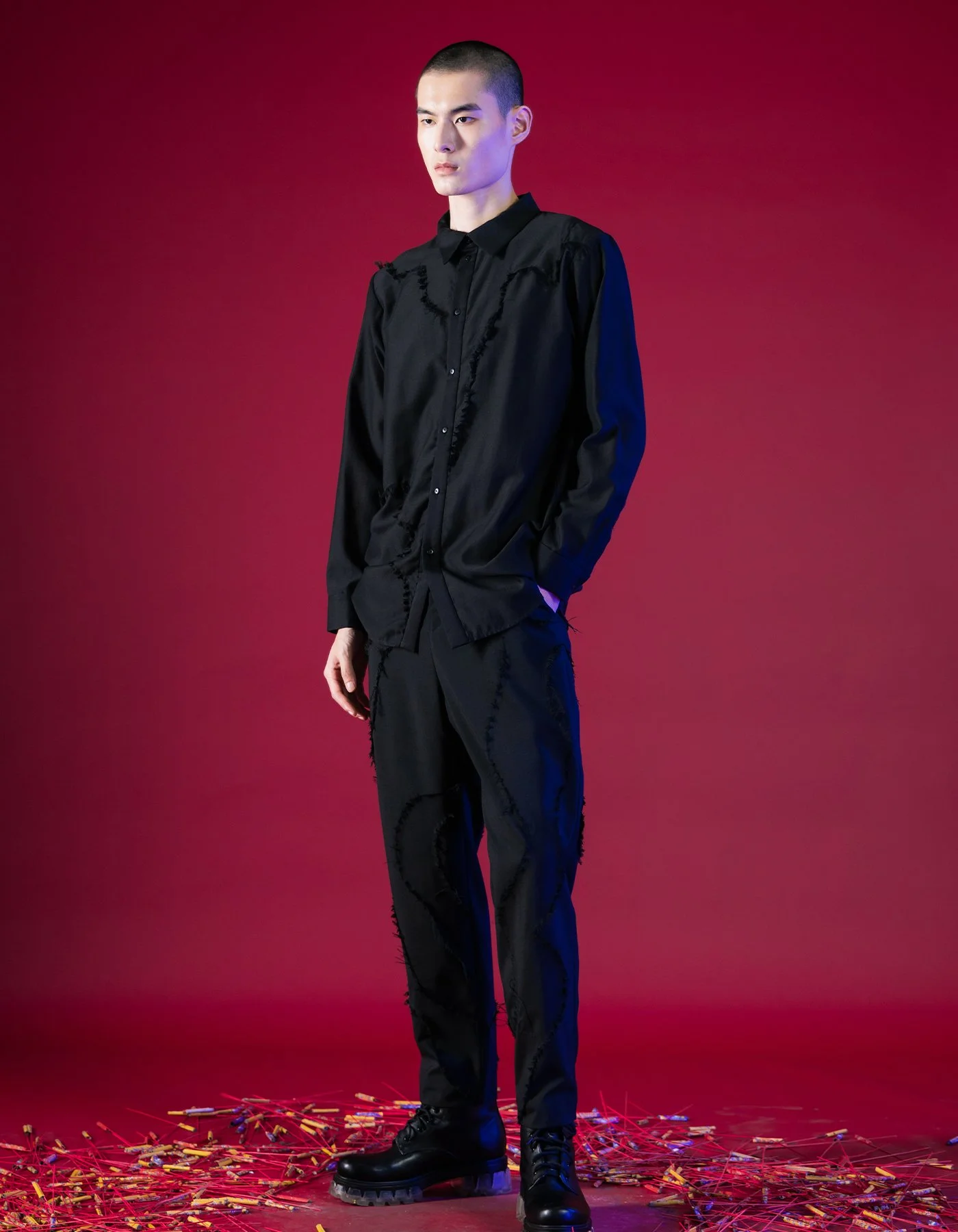 INF 23SS Rough-Hem Patches Shirt — INF - Garment for the rebels 