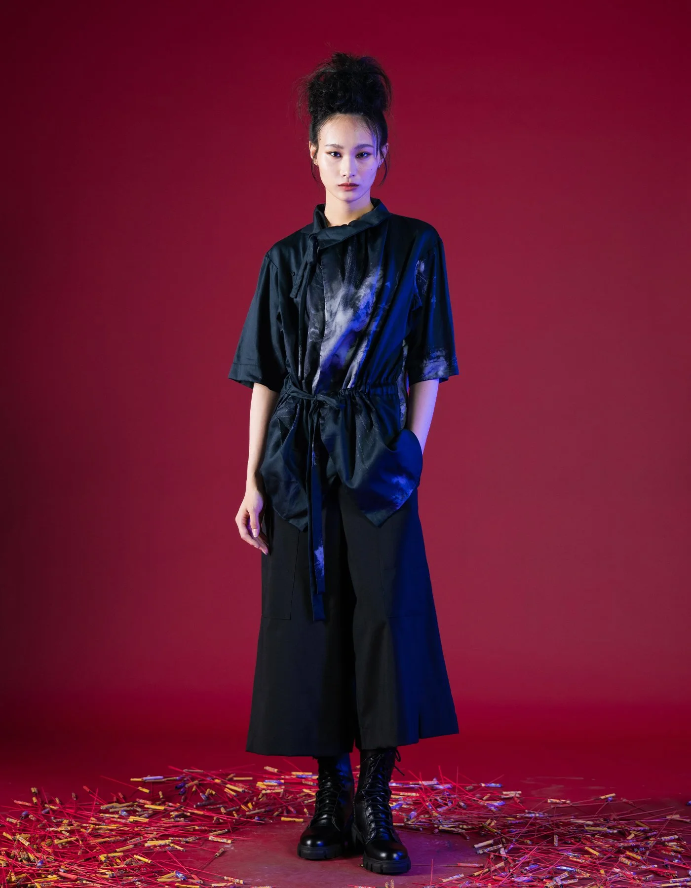INF 23SS Kimono Style Deconstructed Shirt With Short Sleeves — INF 