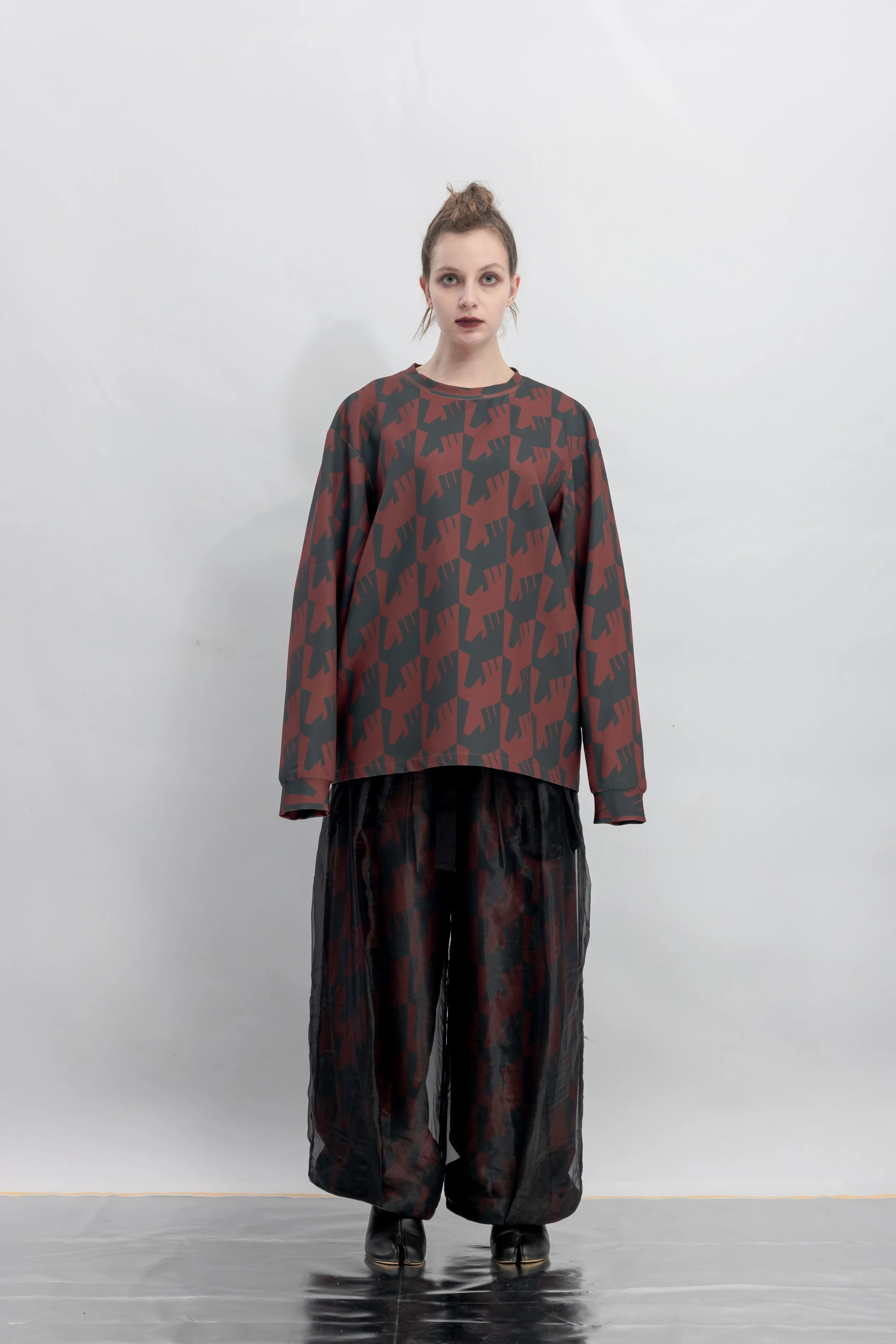 INF Raven Houndstooth Print Sweatshirt  Blazing Red (5).jpg