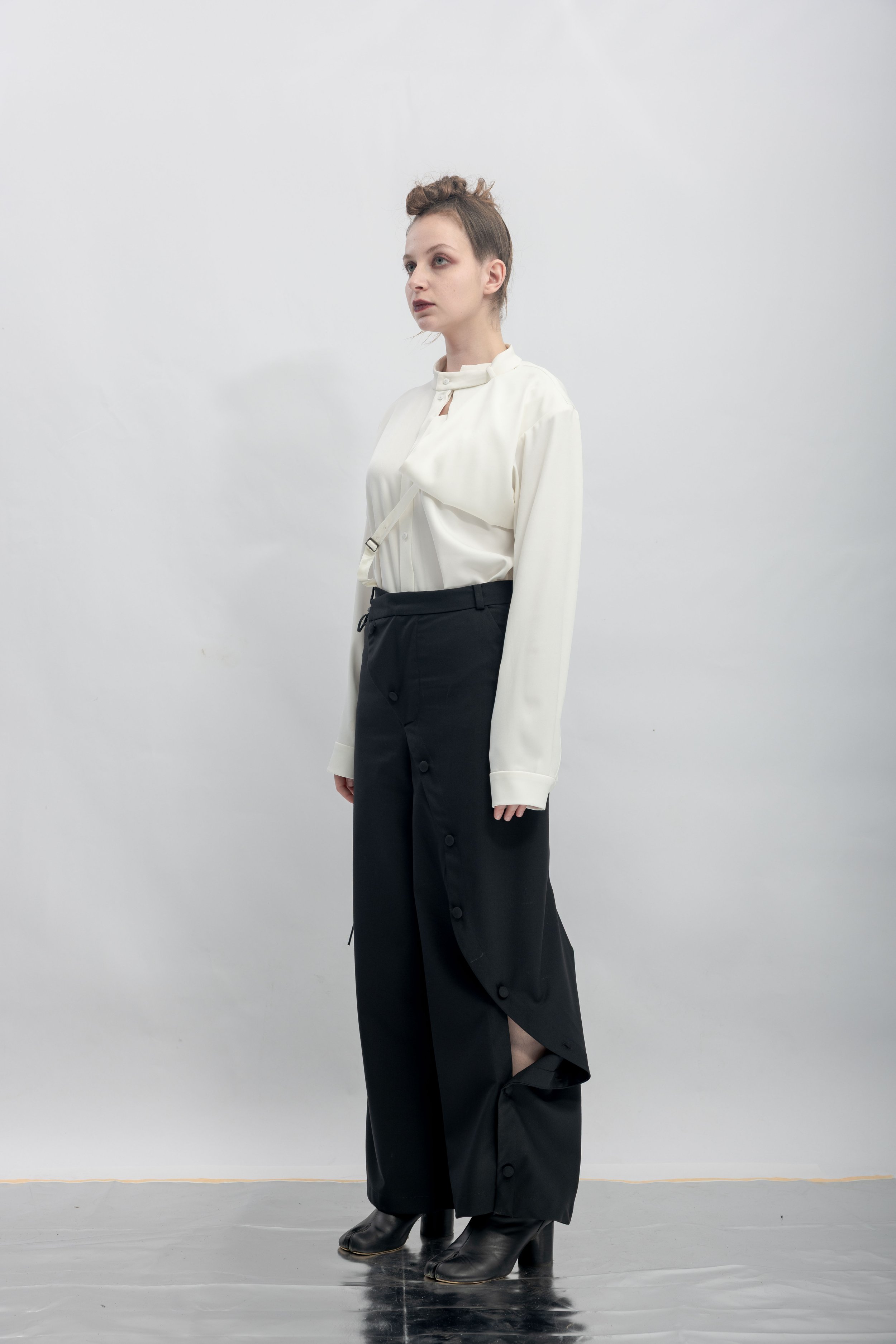 INF Asymmetric Single-Leg Slit Tie Wide Pants  Black (13).jpg