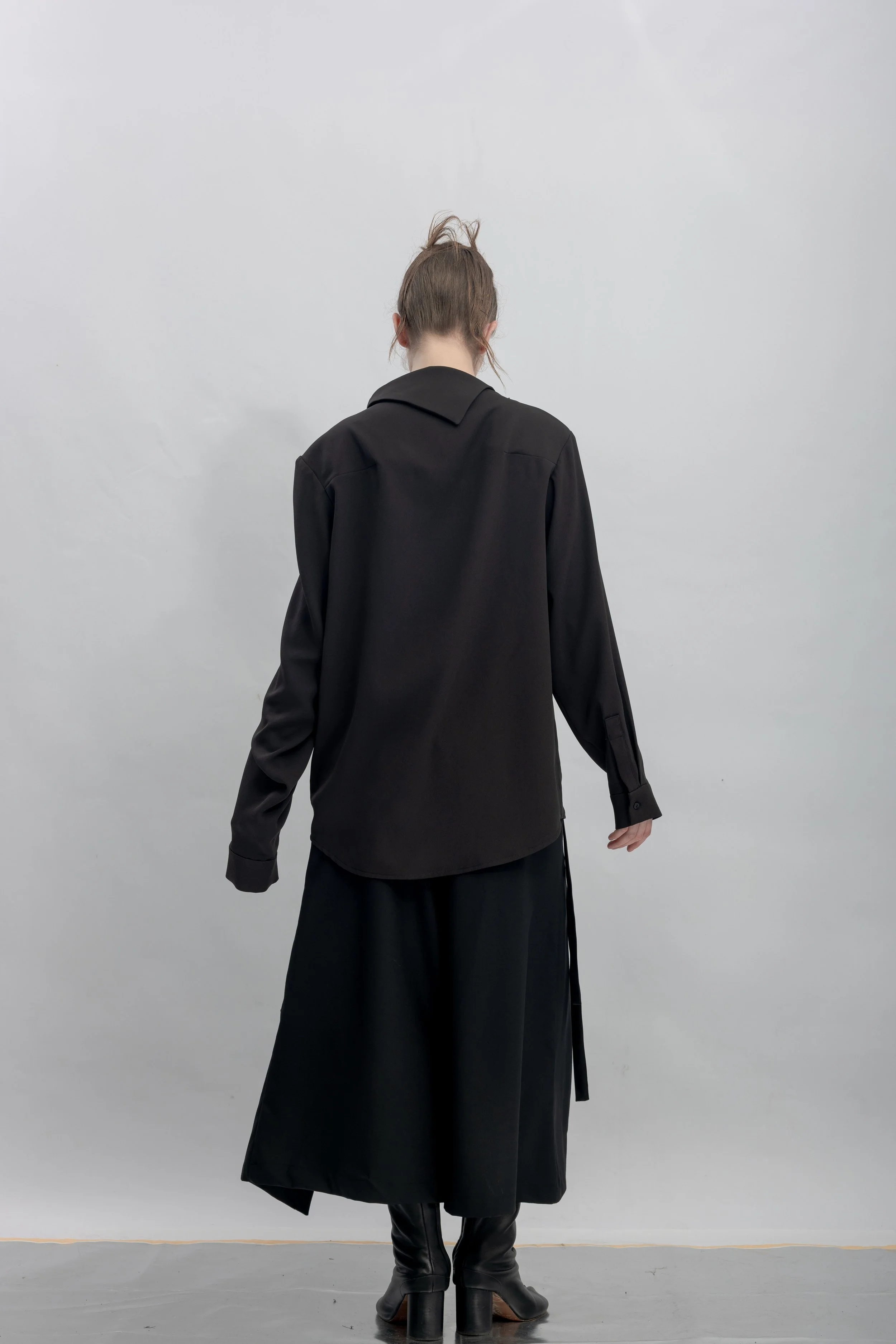 INF Deconstructed Placket with Integrated Sleeve Shirt  Black (13).jpg