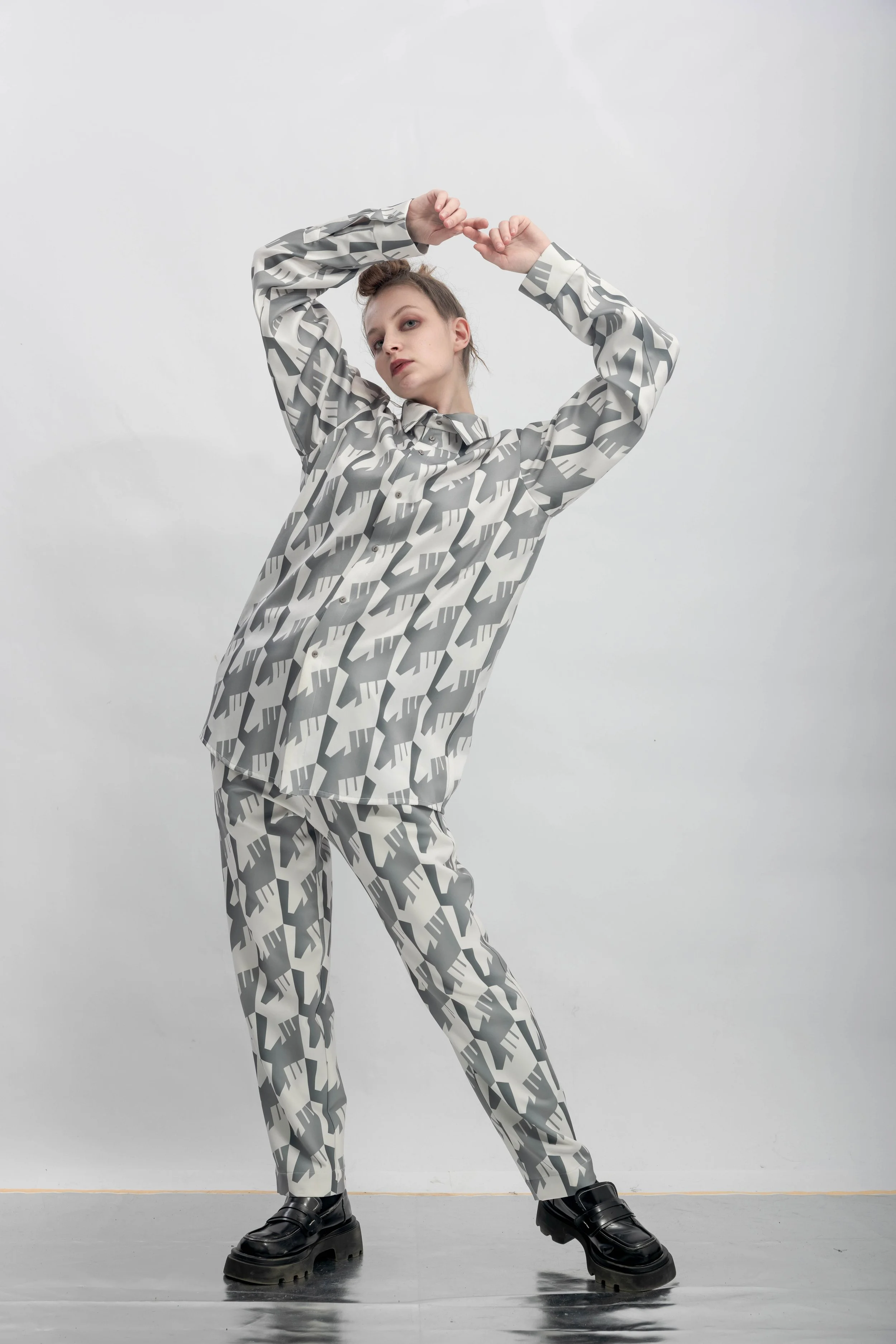 INF Raven Houndstooth Print Shirt  Silent Gray (15).jpg