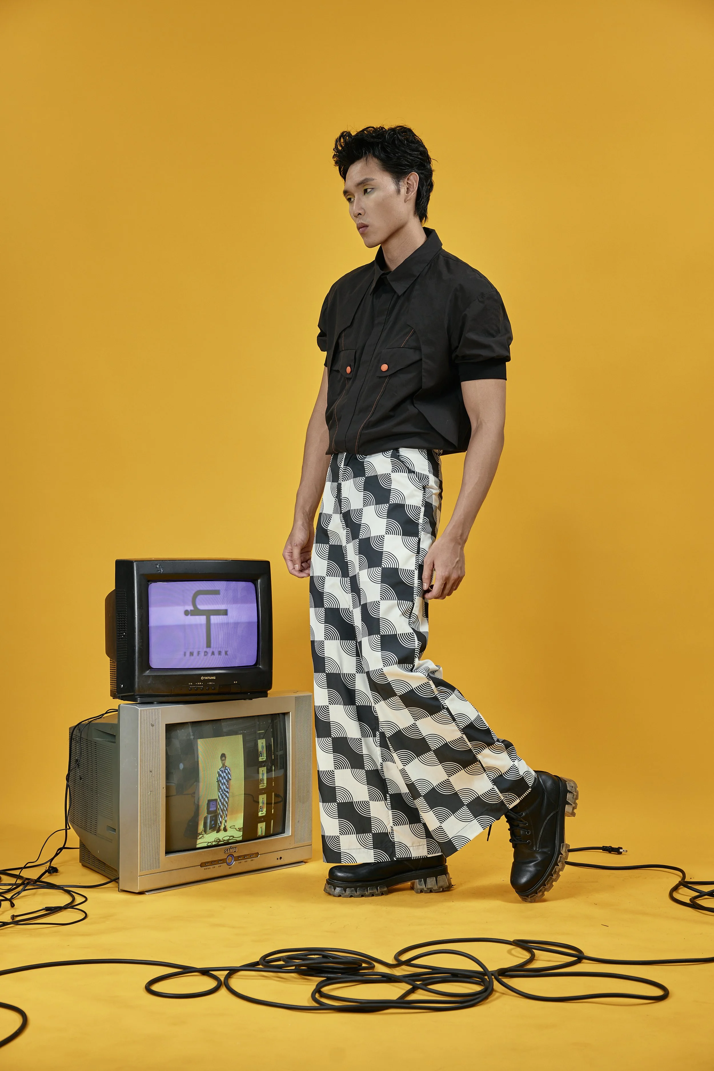 INFDARK Straight-Leg Printed Wide Pants  Black-White (4).jpg