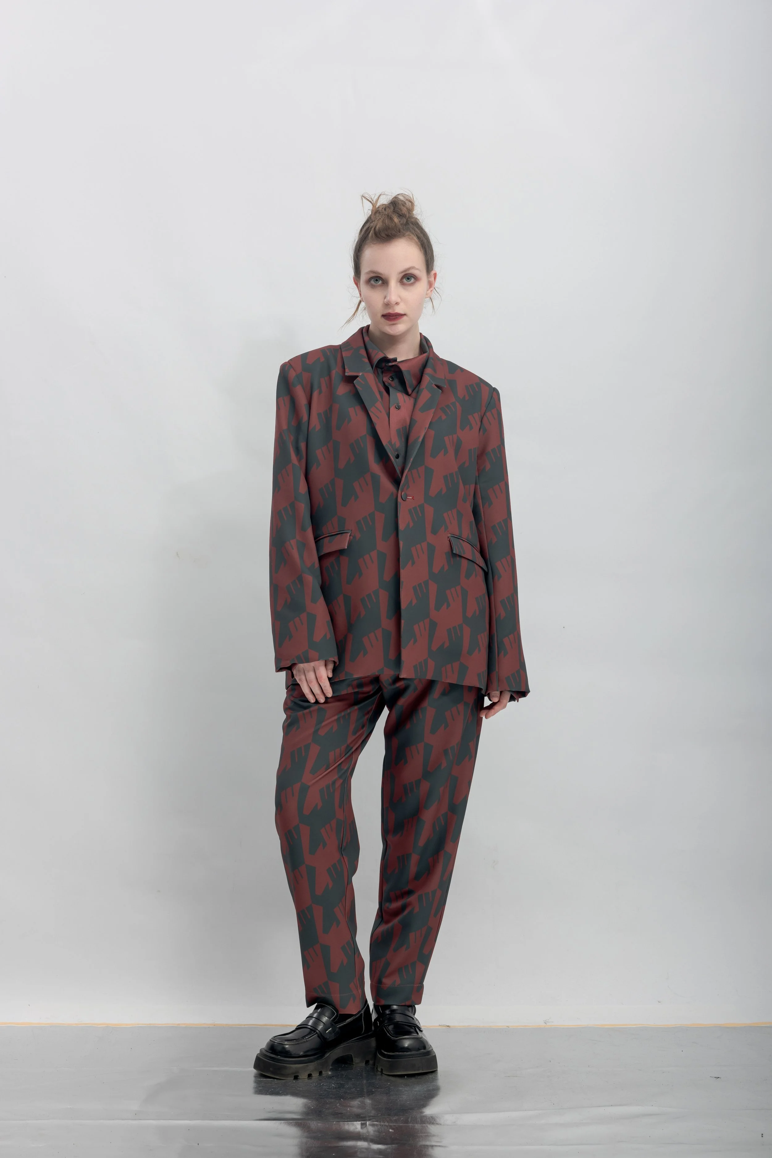 INF Raven Houndstooth Print Blazer  Blazing Red (10).jpg