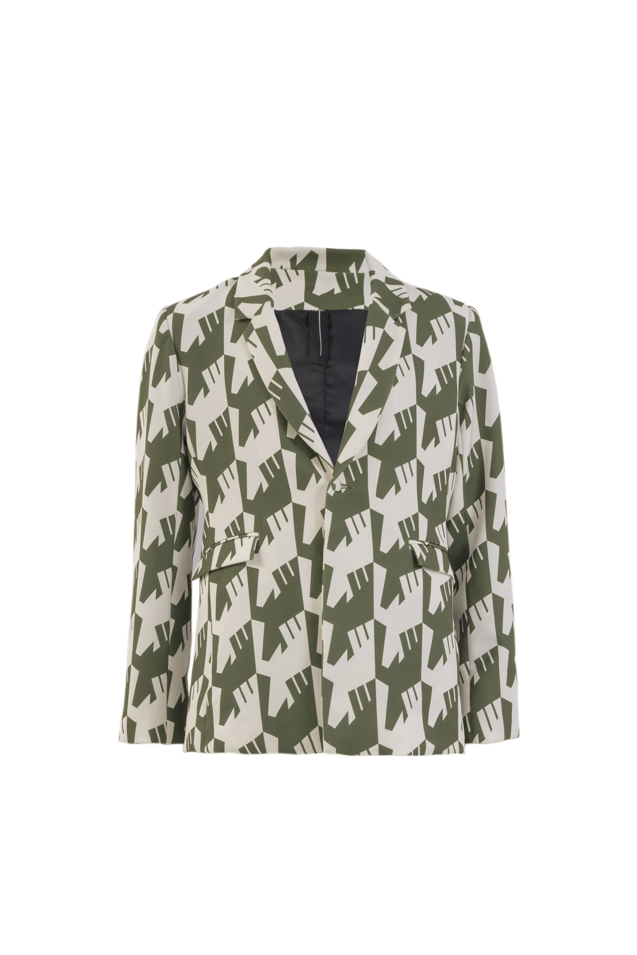 INF  Raven Houndstooth Print Blazer  Olive Green (2).jpg
