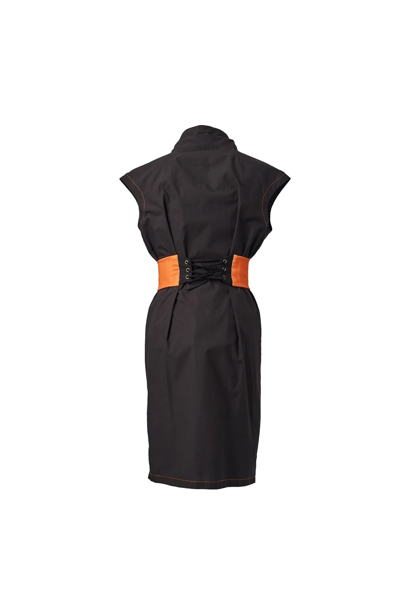 INFDARK Stand-Collar Shirt Dress  Black (8).jpg