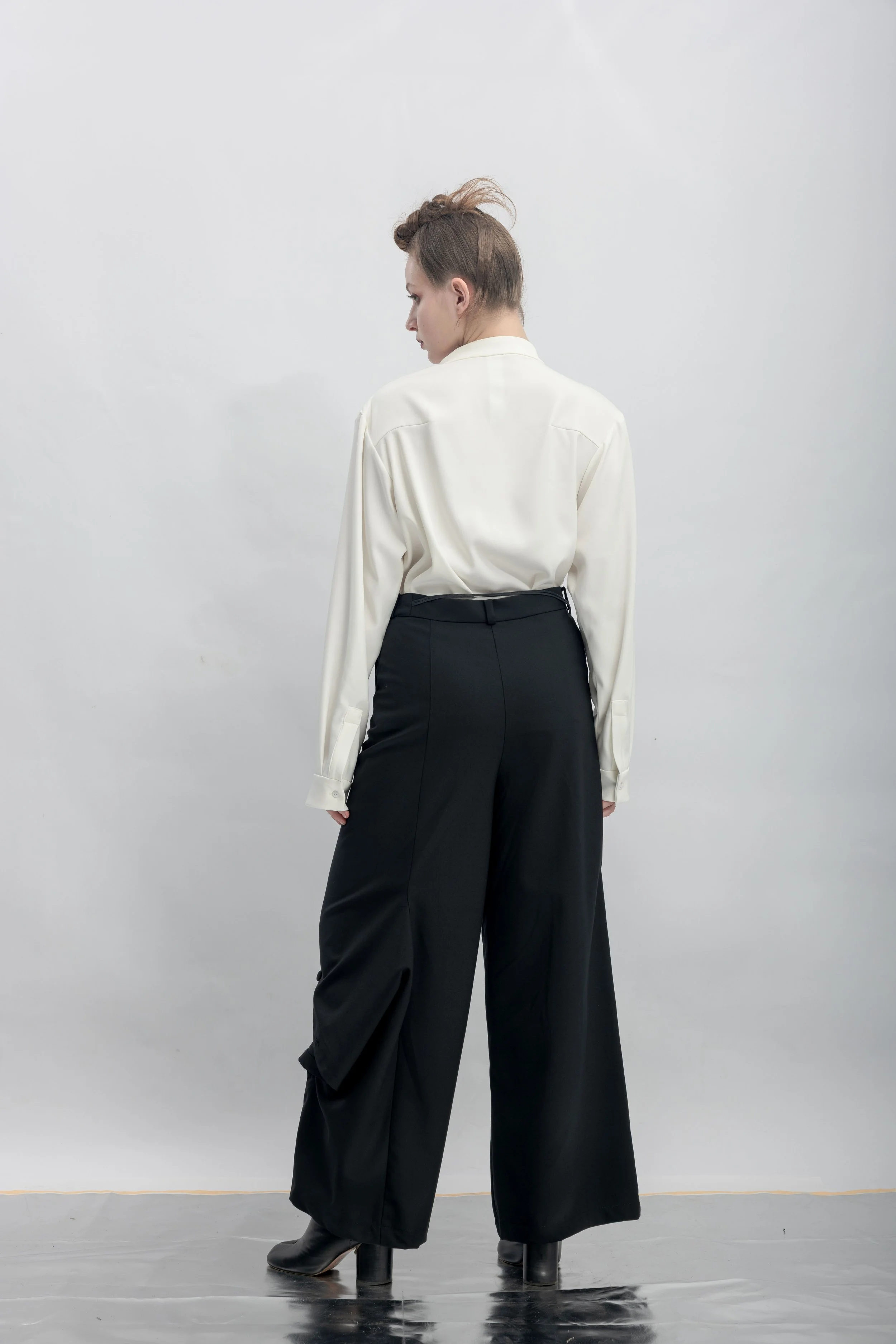 INF Asymmetric Single-Leg Slit Tie Wide Pants  Black (14).jpg