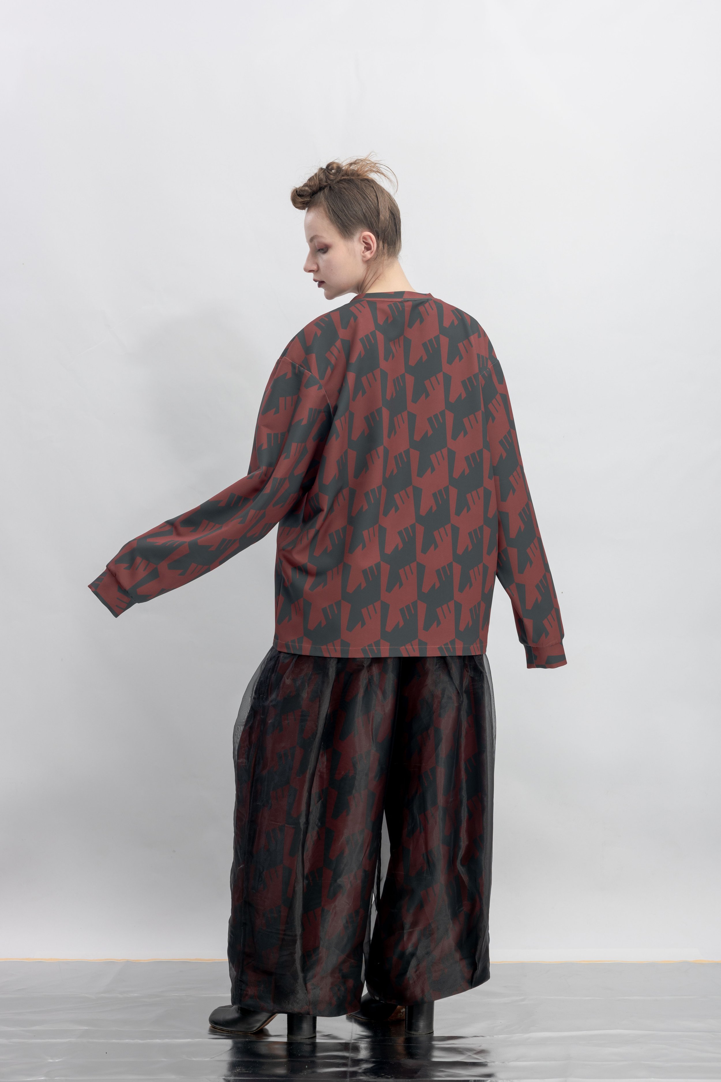 INF Raven Houndstooth Print Sweatshirt  Blazing Red (7).jpg