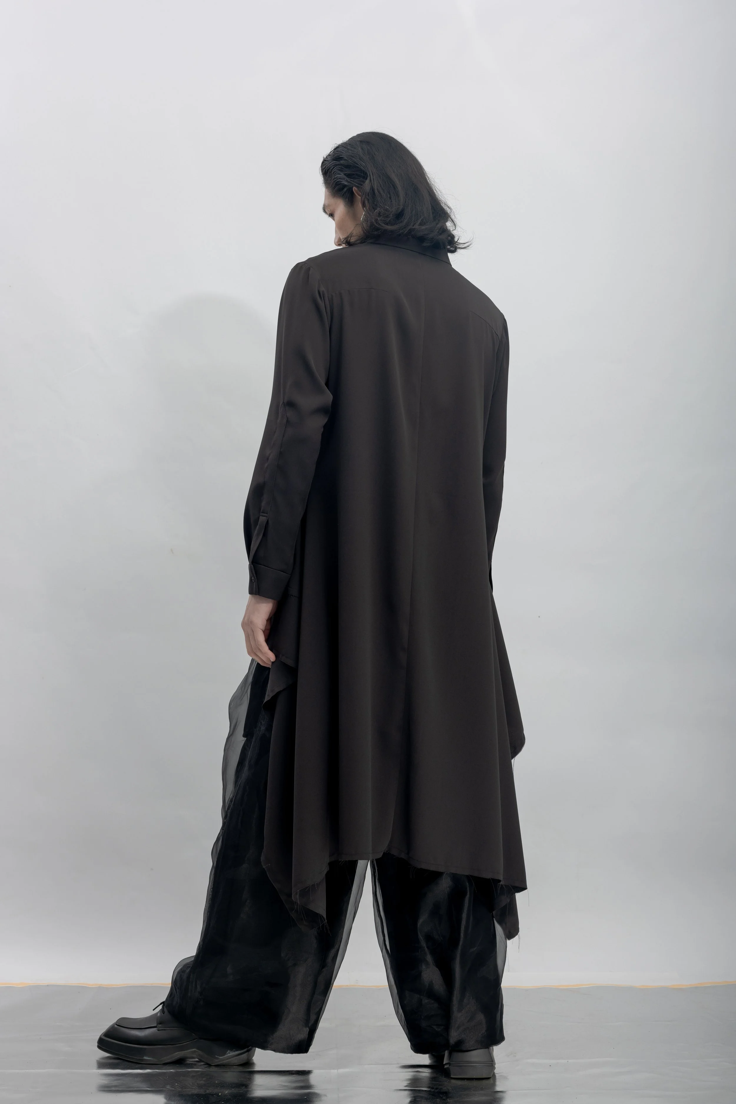 INF Stand Collar Asymmetric Draped Shirt  Black (8).jpg