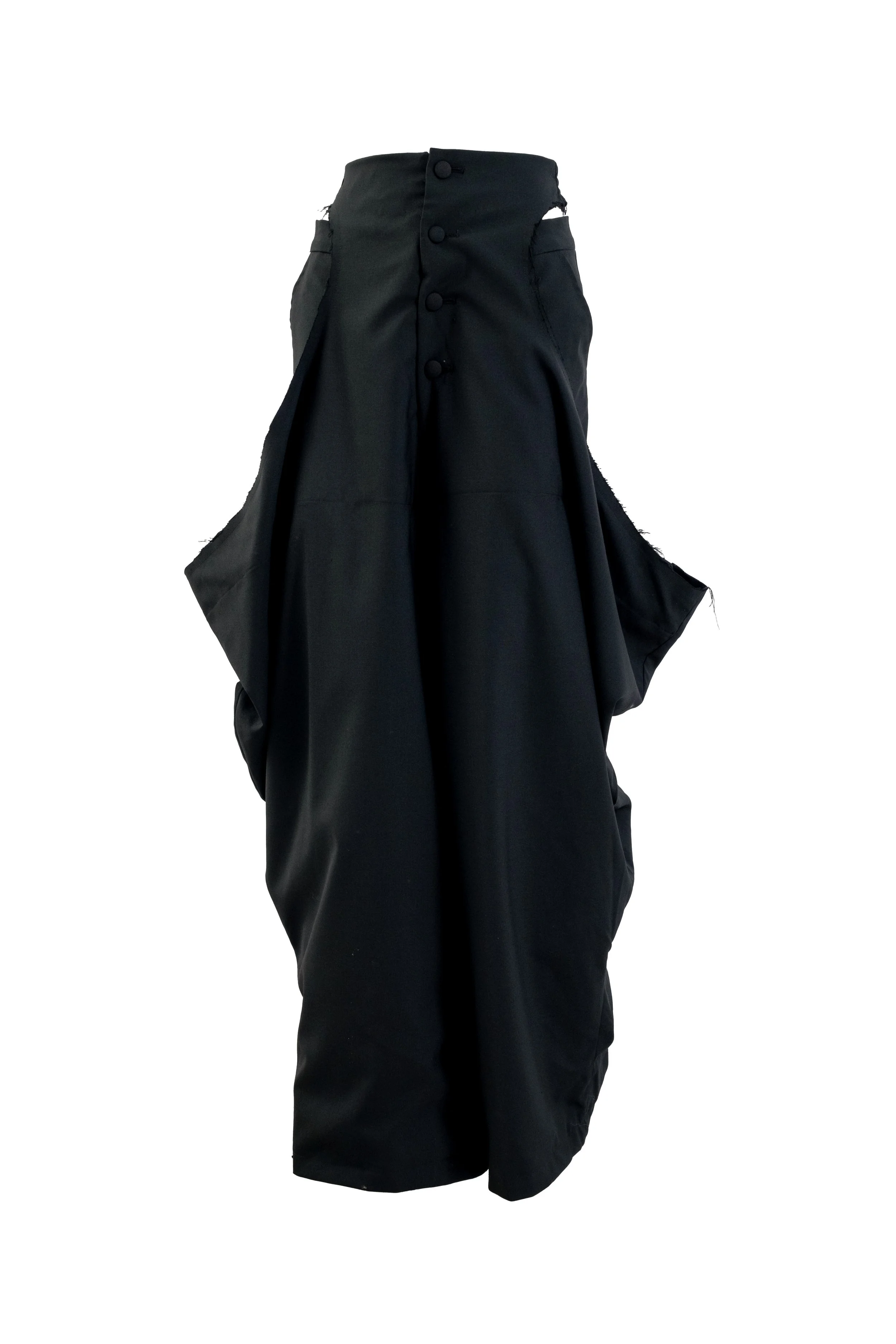 INF Layered Illusion Waist Cutout Draped Wide Pants  Black (2).jpg