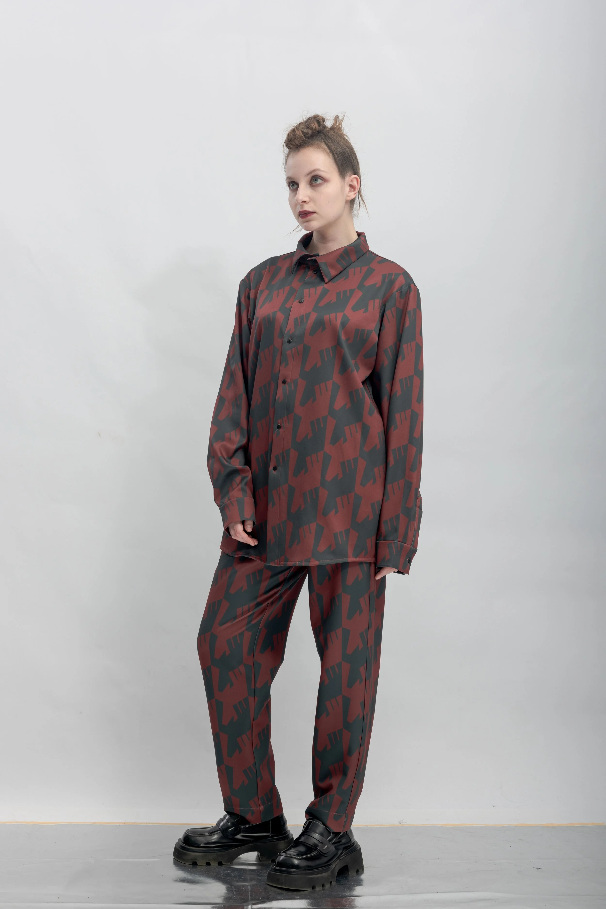 INF  Raven Houndstooth Print Shirt  Blazing Red (9).jpg