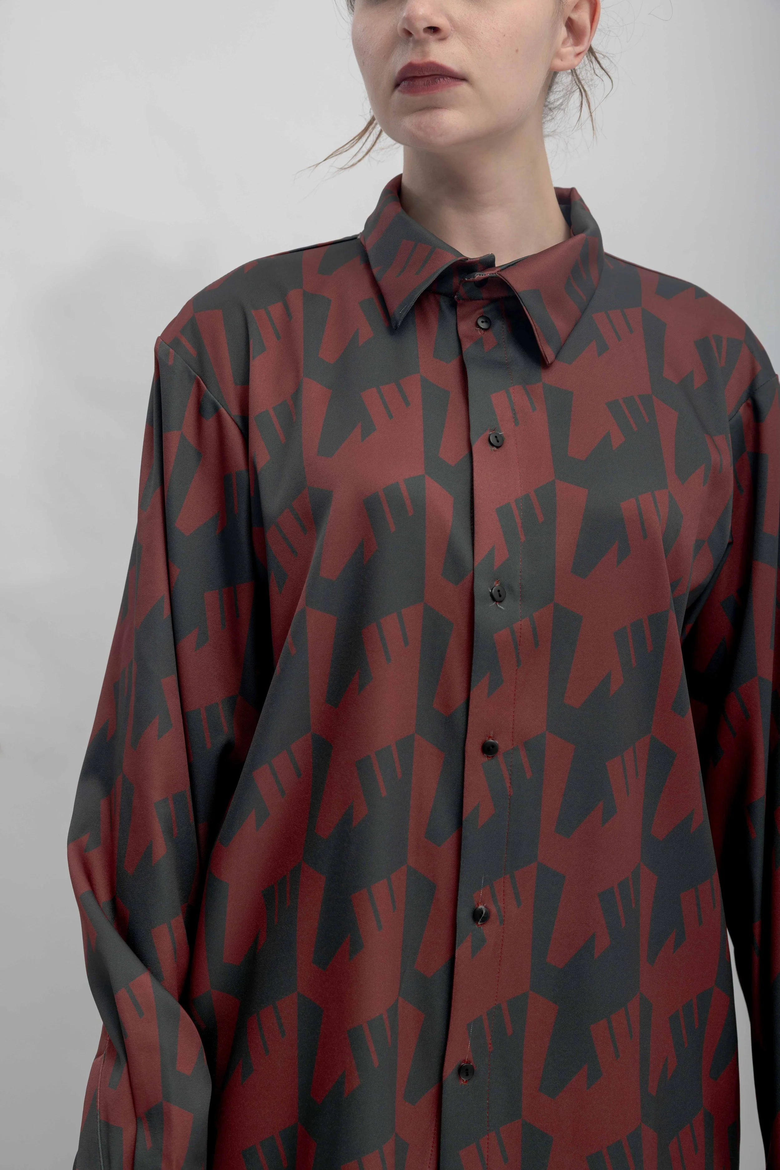 INF  Raven Houndstooth Print Shirt  Blazing Red (5).jpg