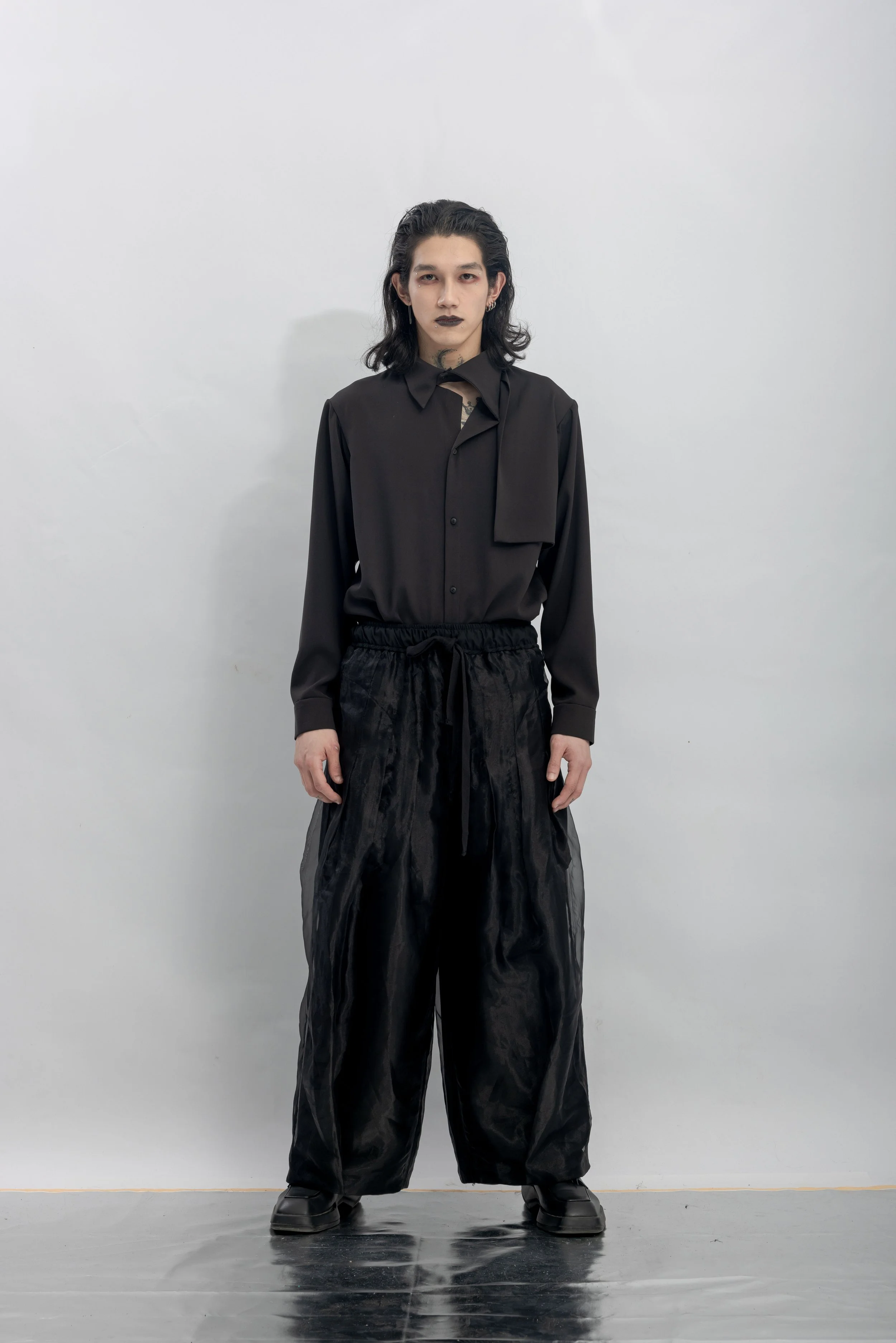 INF Double-Layer Chiffon Straight Wide Pants  Black (10).jpg