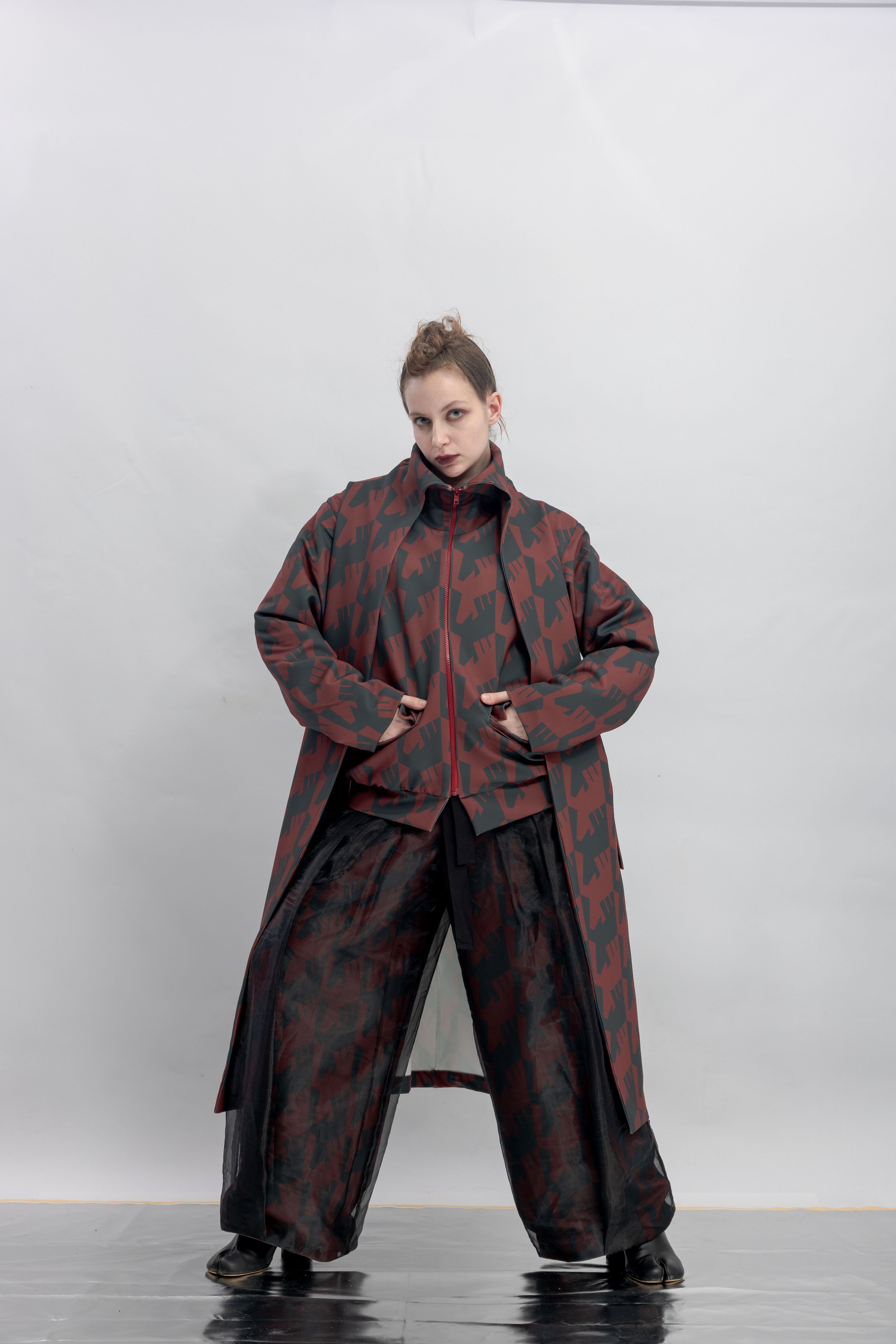 INF Layered Illusion Printed Long Padded Jacket  Blazing Red (10).jpg