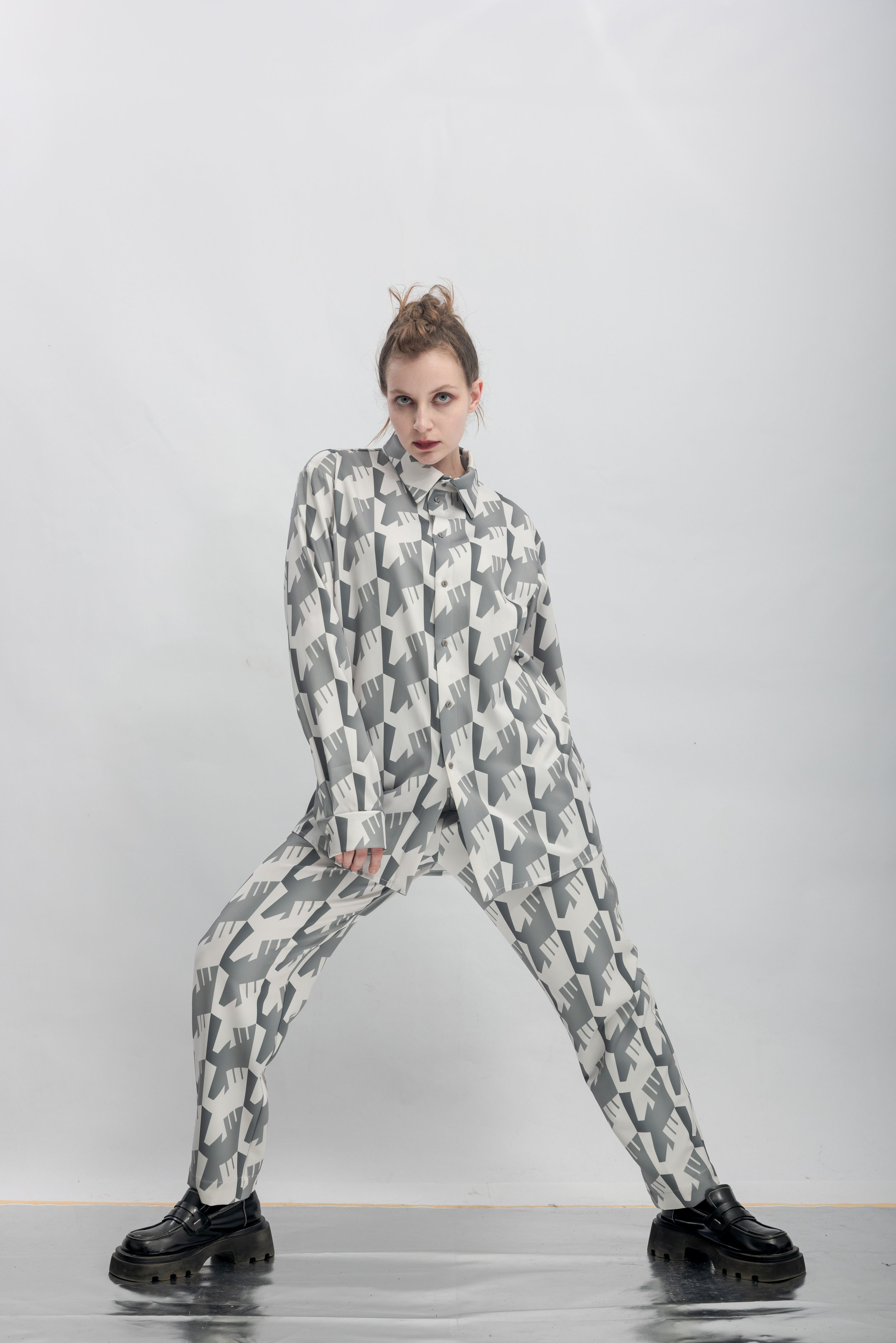 INF Raven Houndstooth Print Shirt  Silent Gray (1).jpg