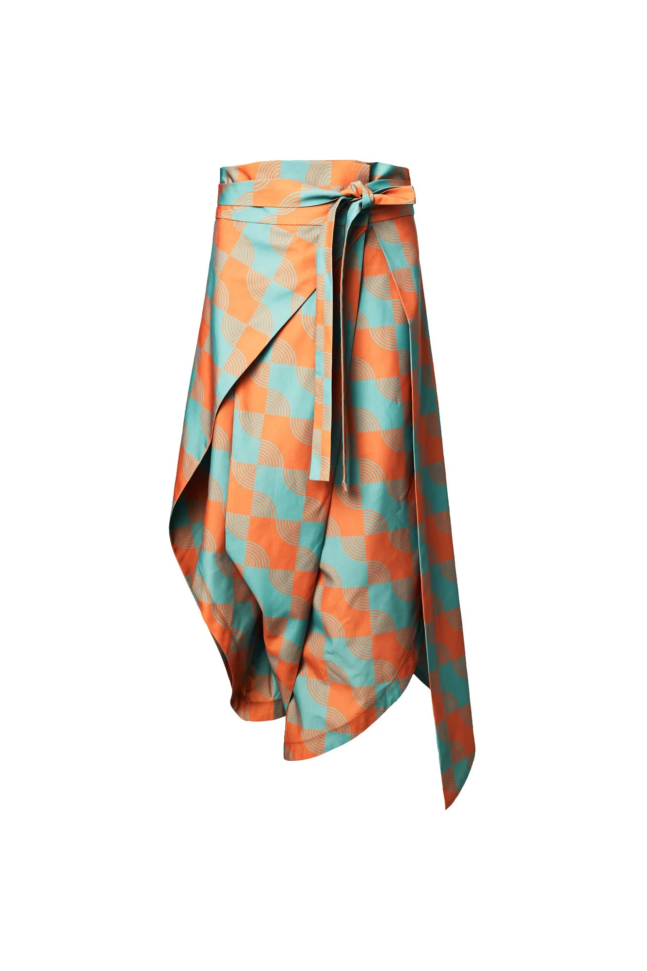 INFDARK Asymmetric Printed Wide Shorts  Orange-Green (17).jpg