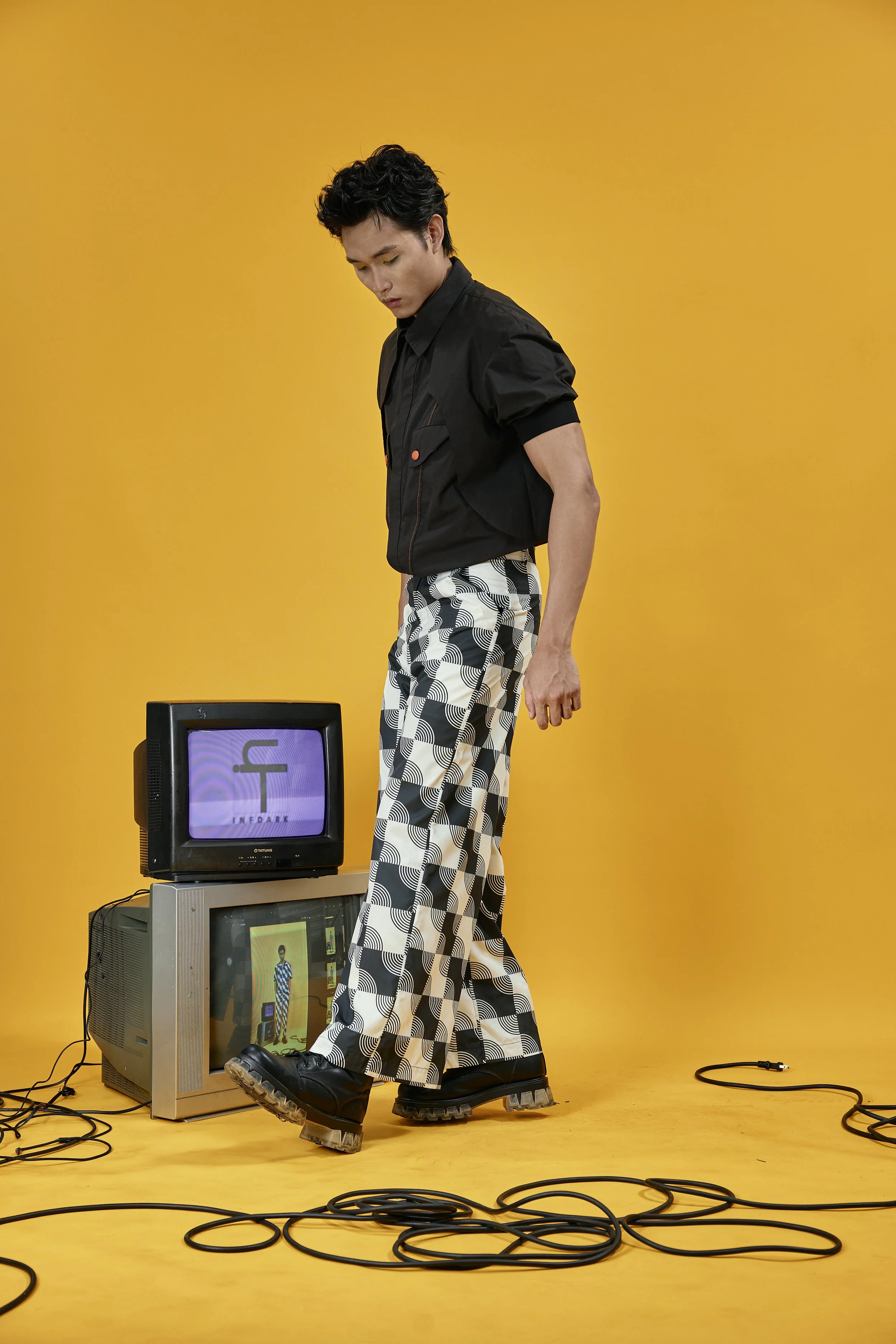 INFDARK Straight-Leg Printed Wide Pants  Black-White (3).jpg