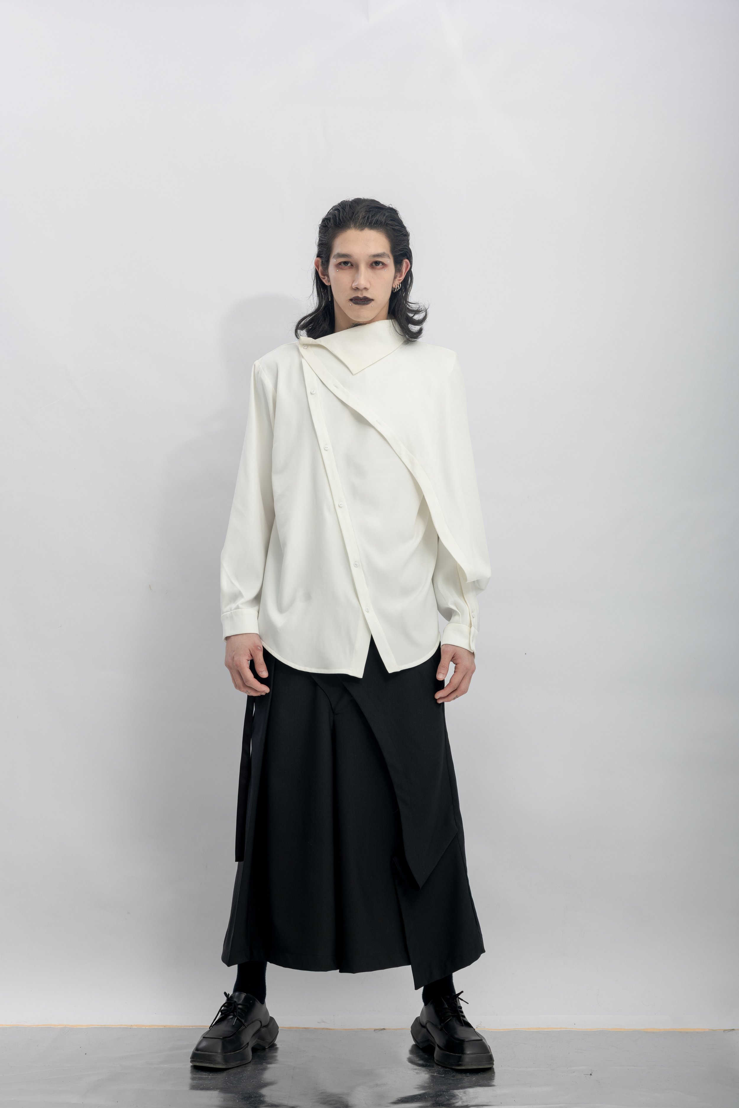 INF  Deconstructed Placket with Integrated Sleeve Shirt  White (20).jpg