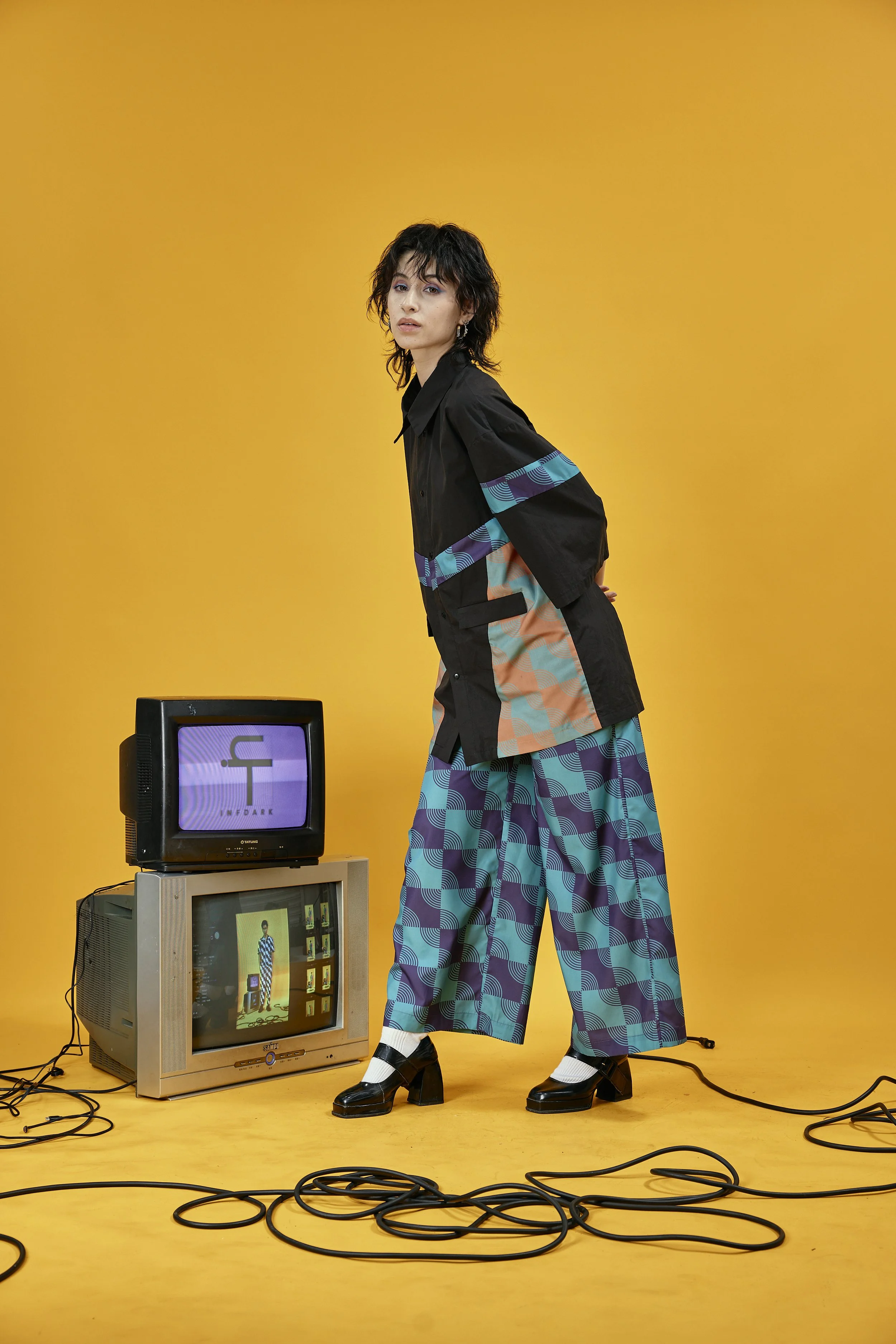 INFDARK Geometric Patchwork Short Sleeve Shirt (8).jpg
