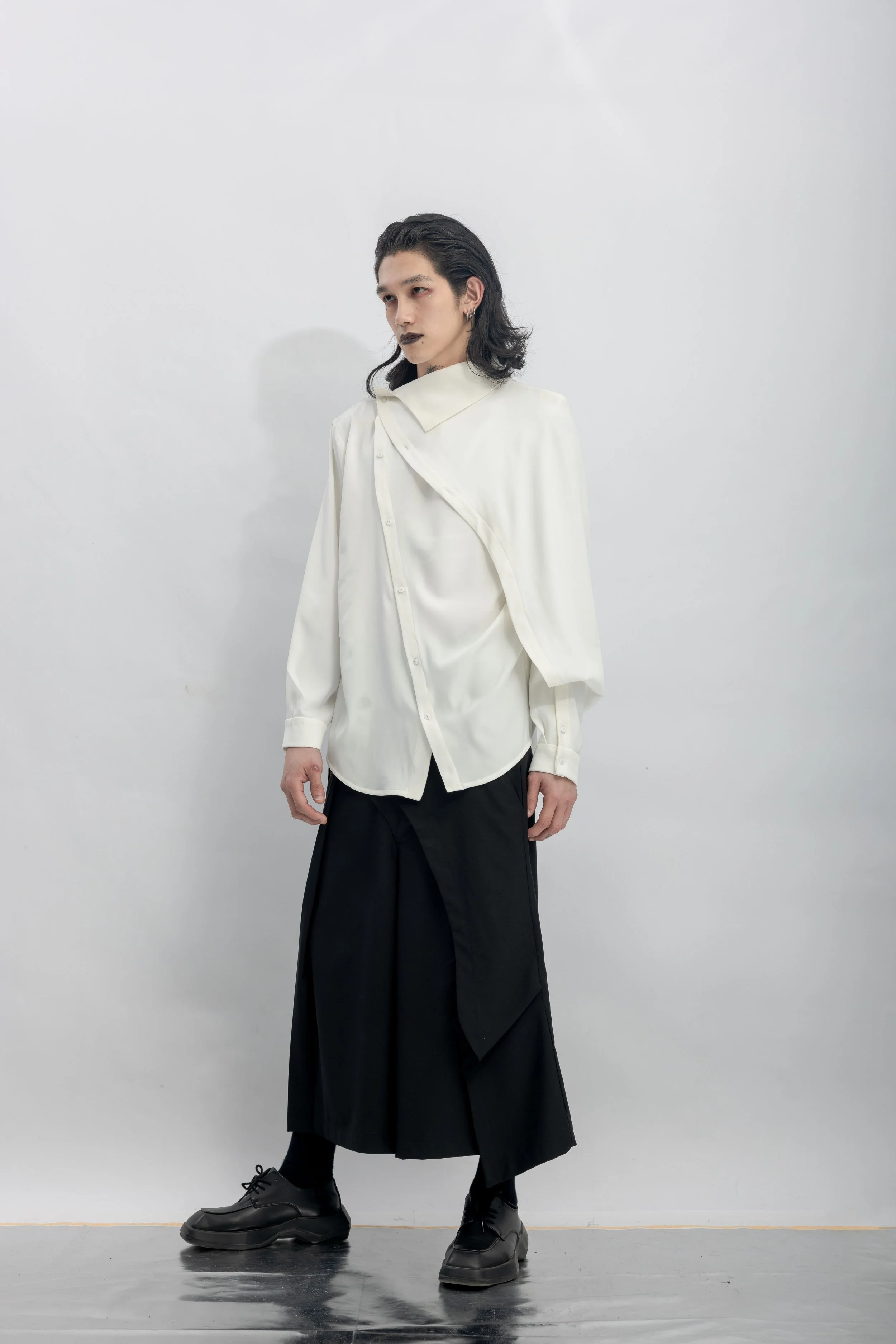 INF  Deconstructed Placket with Integrated Sleeve Shirt  White (21).jpg