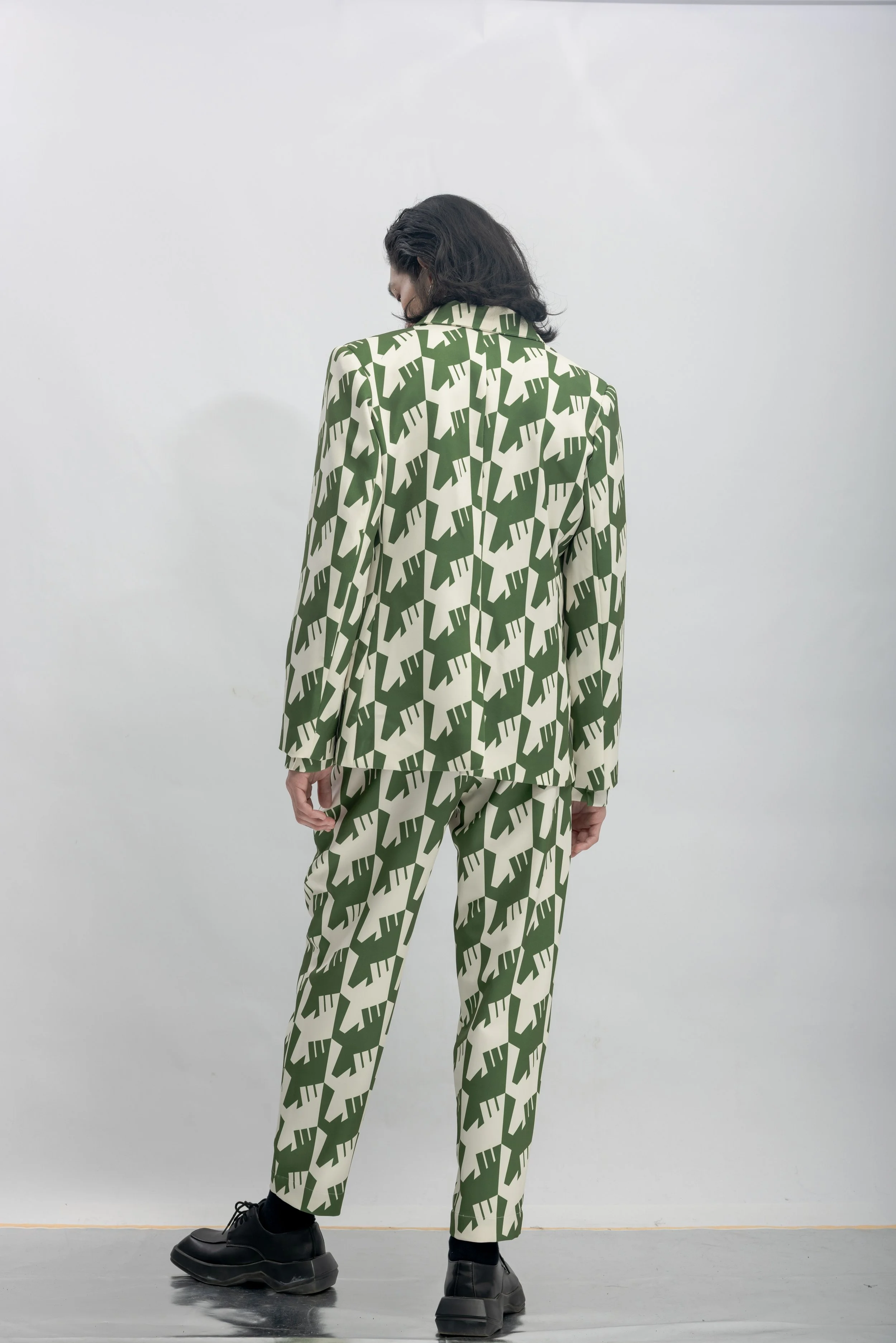 INF  Raven Houndstooth Print Blazer  Olive Green (8).jpg