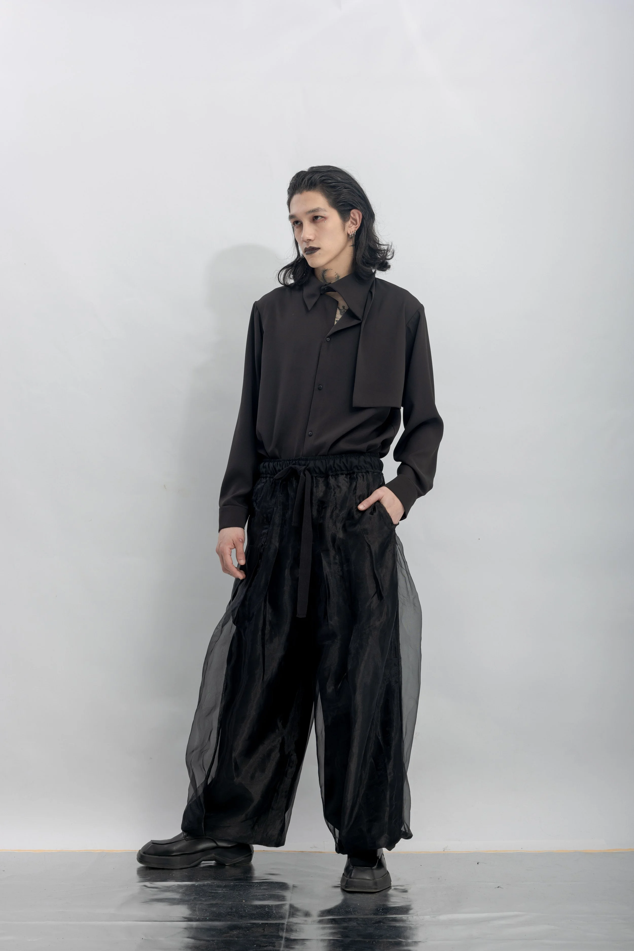 INF Double-Layer Chiffon Straight Wide Pants  Black (11).jpg