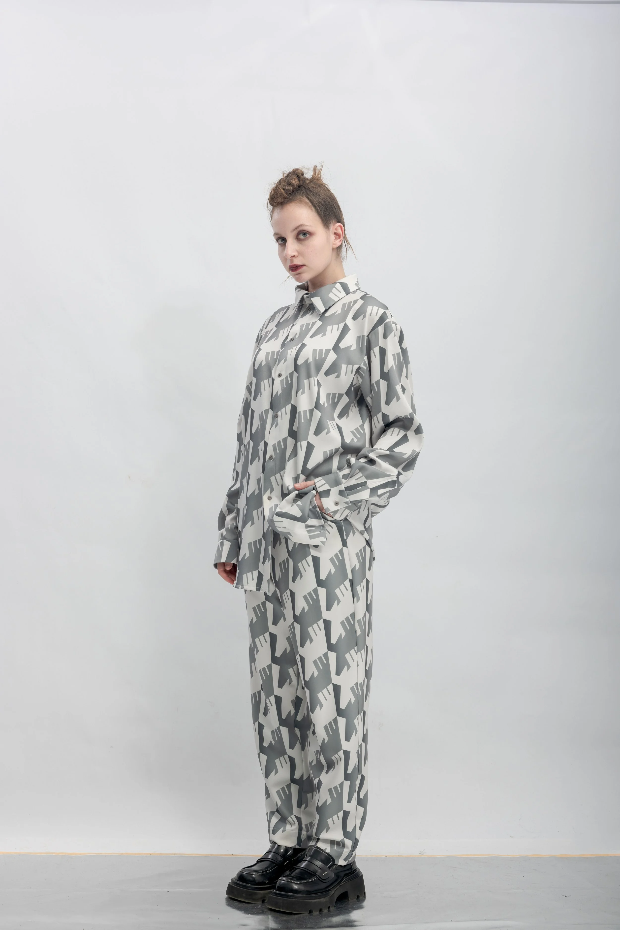 INF Raven Houndstooth Print Shirt  Silent Gray (13).jpg