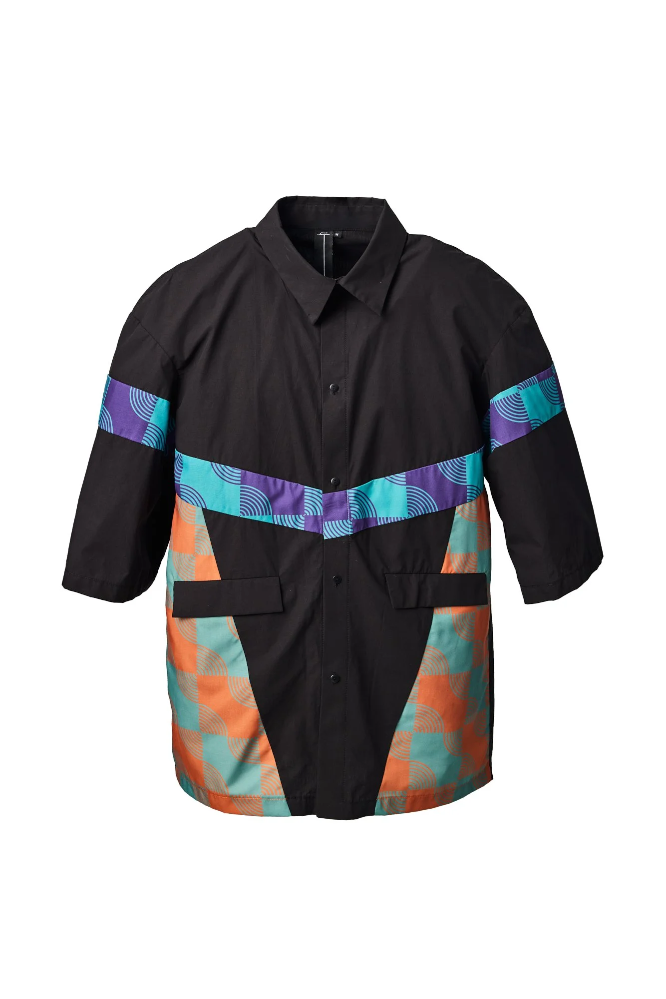 INFDARK Geometric Patchwork Short Sleeve Shirt (13).jpg
