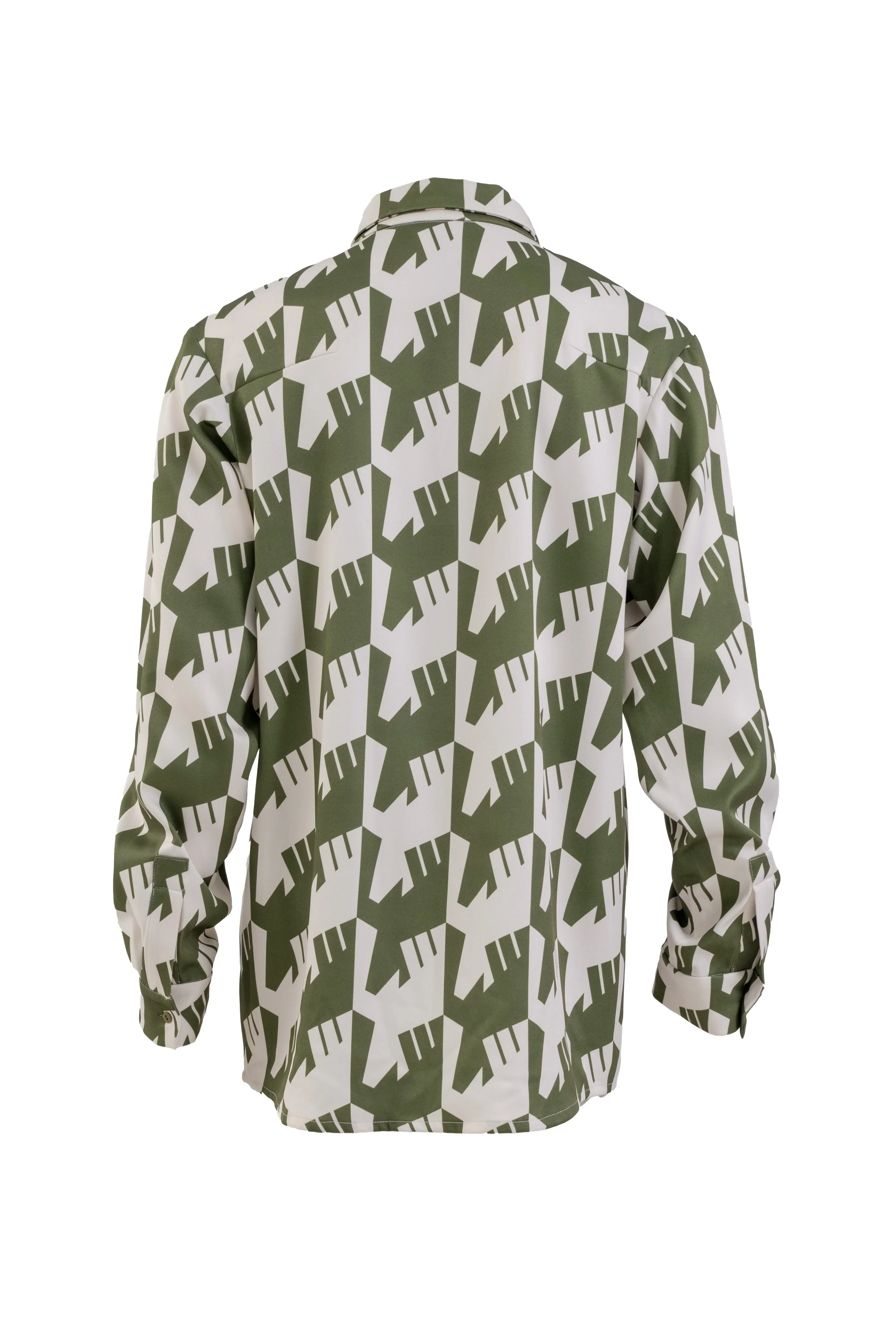INF Raven Houndstooth Print Shirt  Olive Green (4).jpg