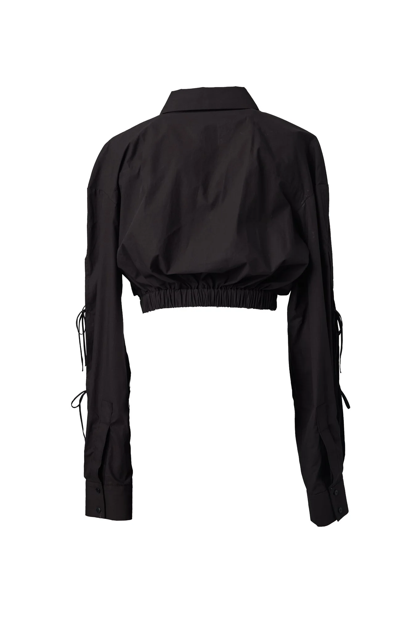 INFDARK Cropped Tie-Front Shirt  Black (8).jpg