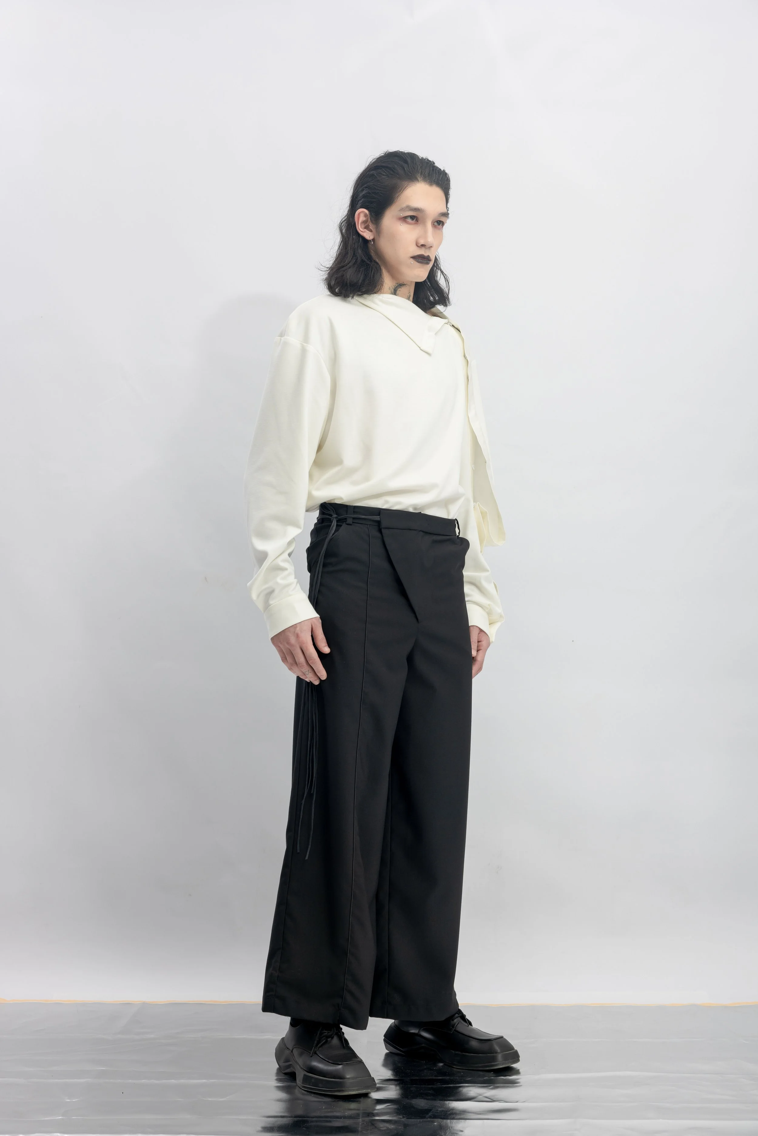 INF Asymmetric Flap Detail Wide Pants  Black (9).jpg