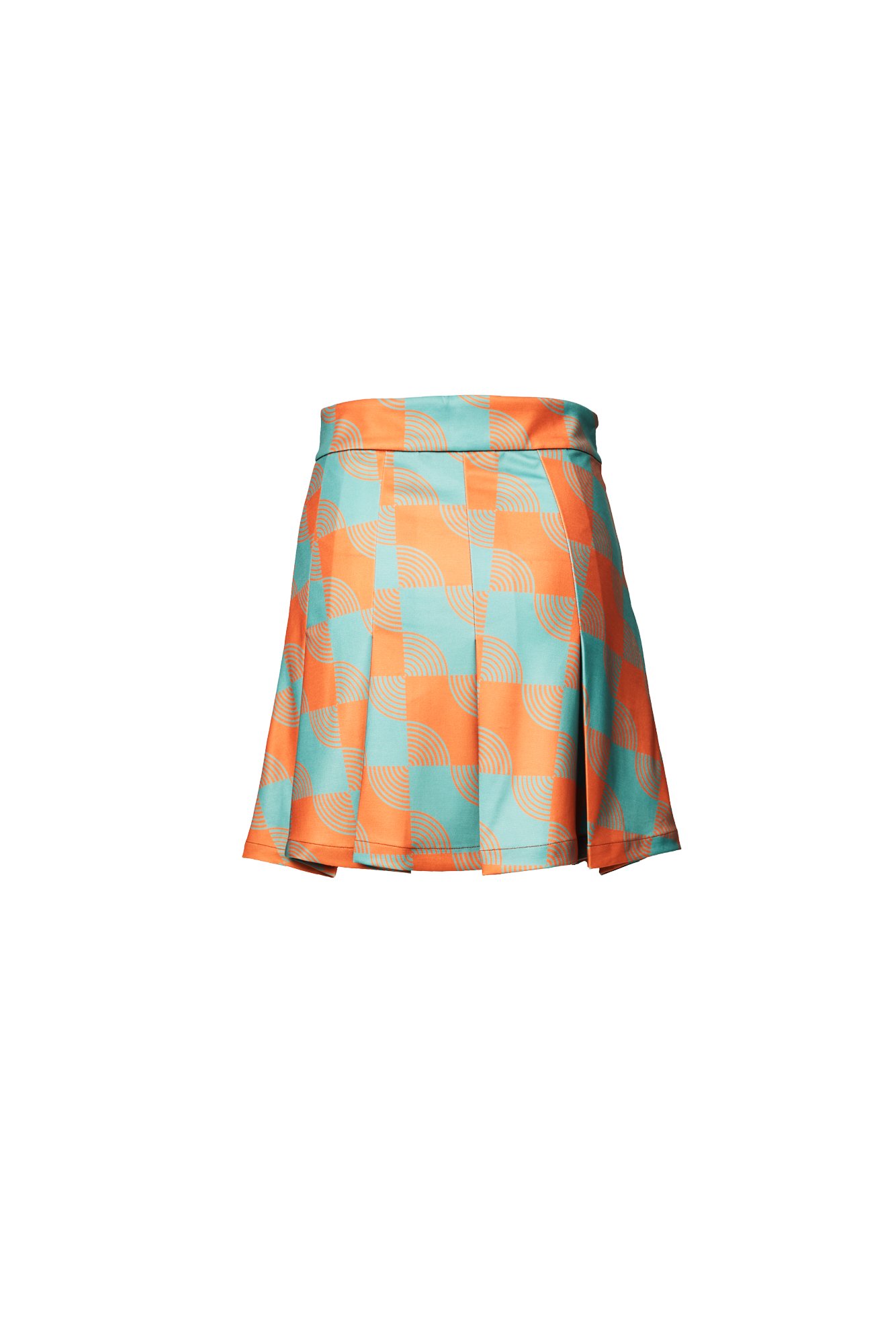 INFDARK Vintage Printed Mini Skirt  Orange-Green (12).jpg