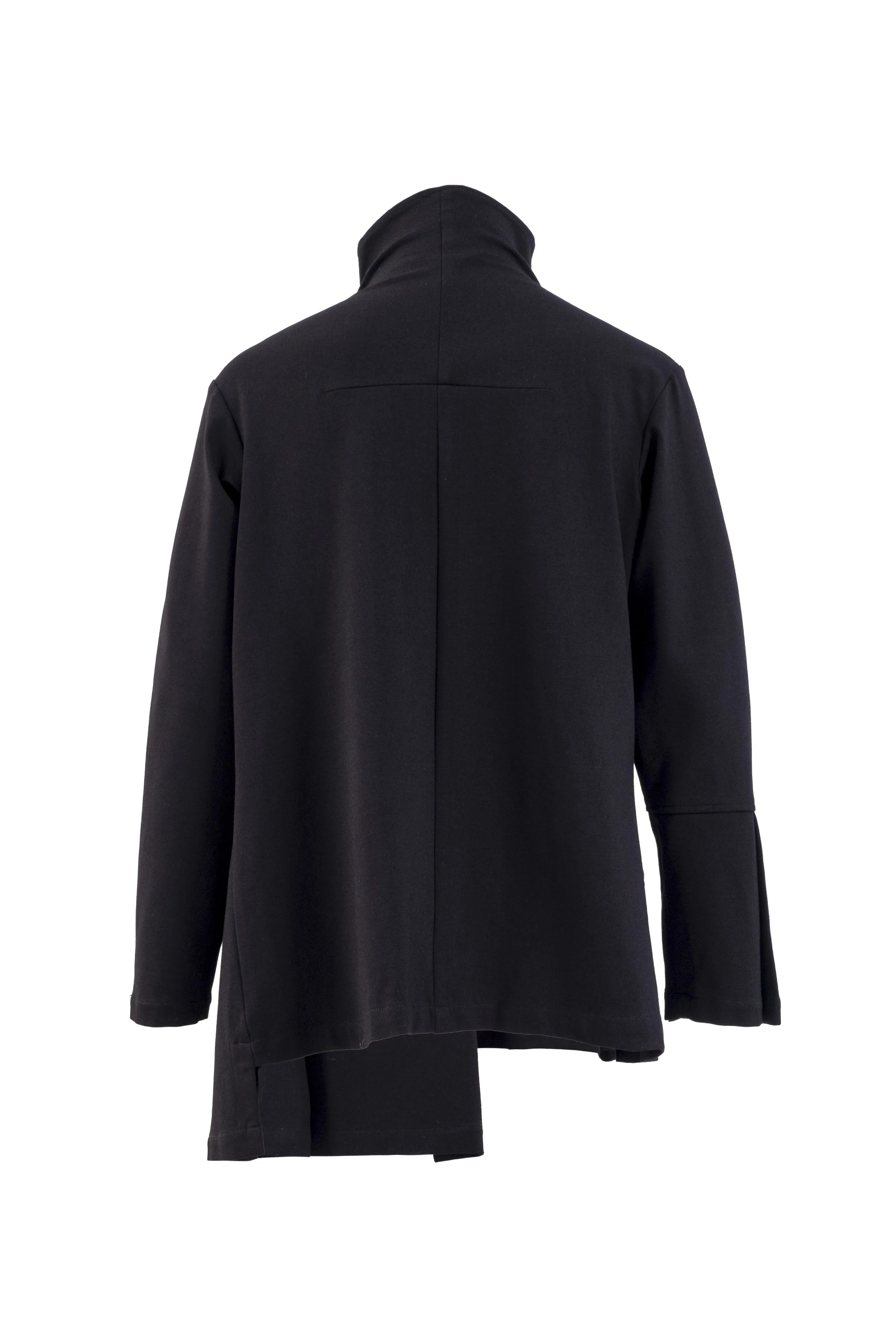 INF Stand Collar Pleated Asymmetric Cut Top (12).jpg