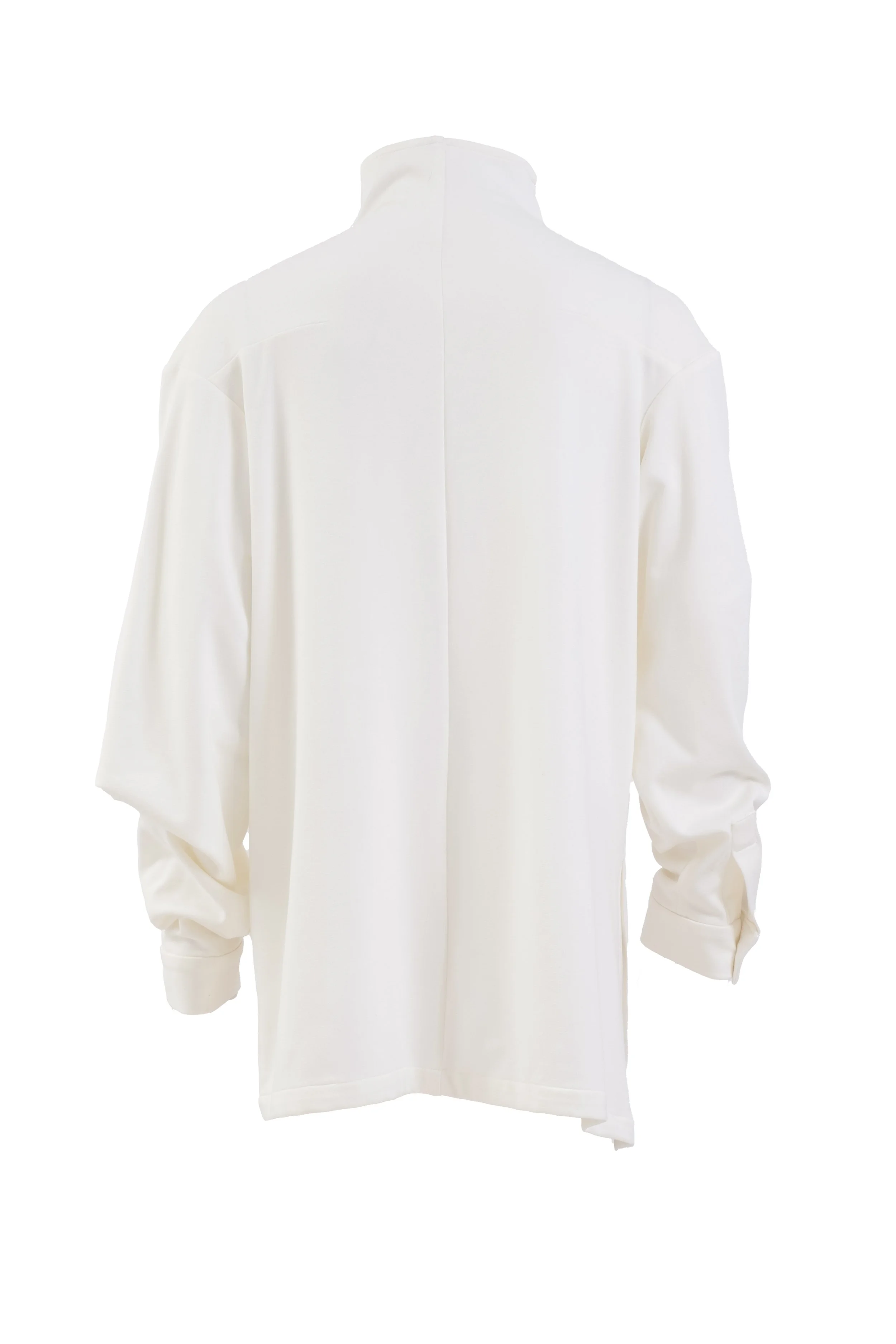 INF  Deconstructed One-Sleeve Stand Collar Top  White (5).jpg