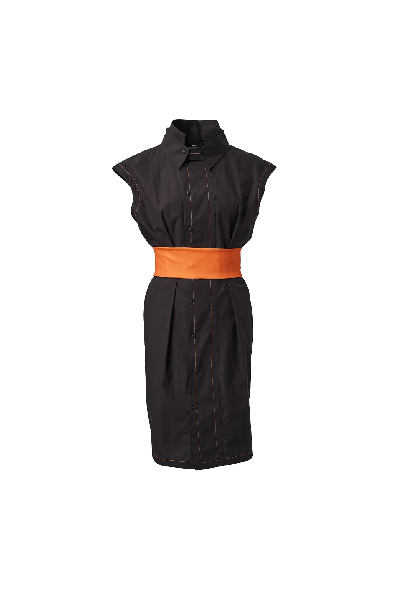 INFDARK Stand-Collar Shirt Dress  Black (9).jpg